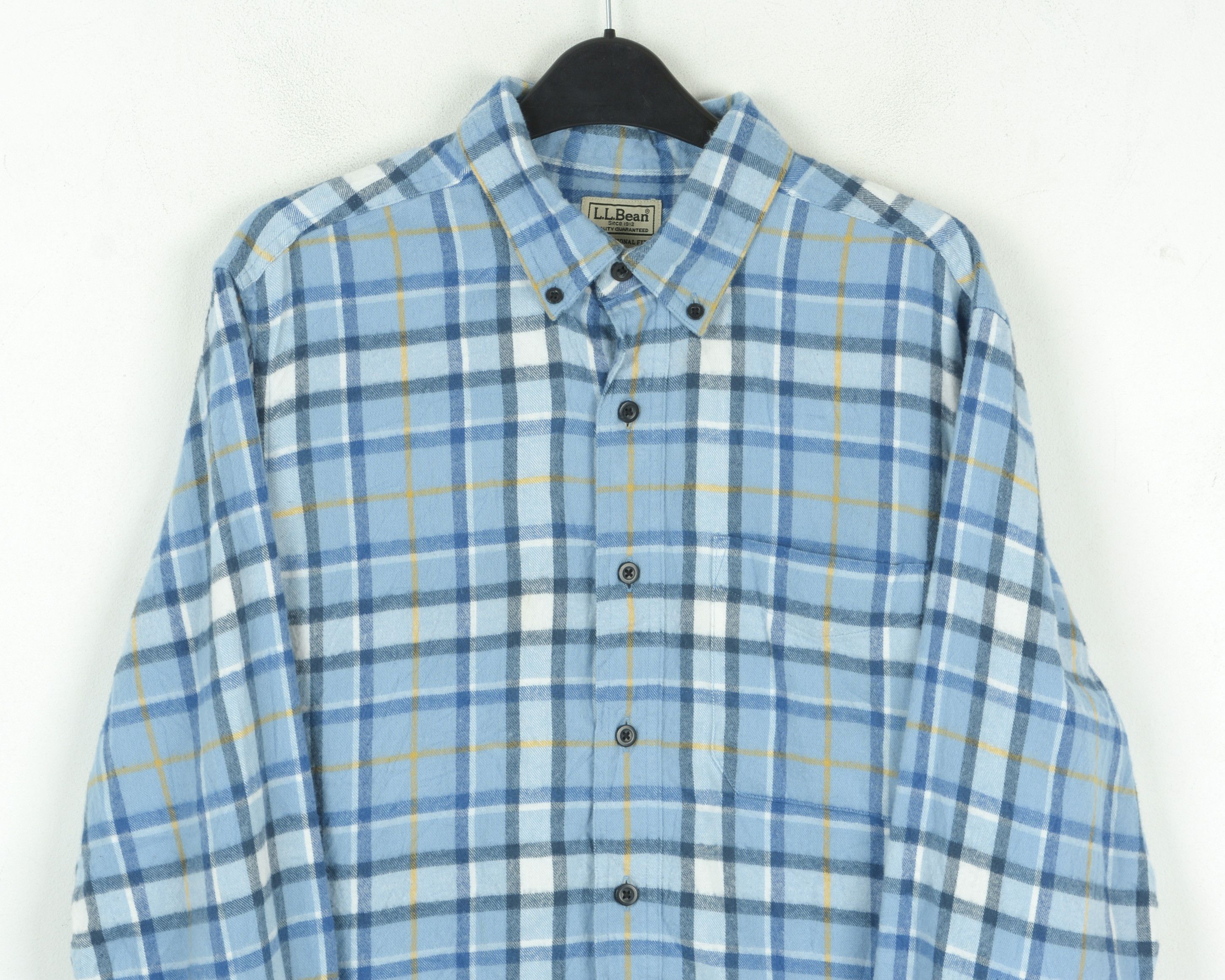 L.L. Bean × Vintage Casual Shirt Check Plaid Tartan Long Sleeve Blue Retro Size US M / EU 48-50 / 2 - 7 Thumbnail