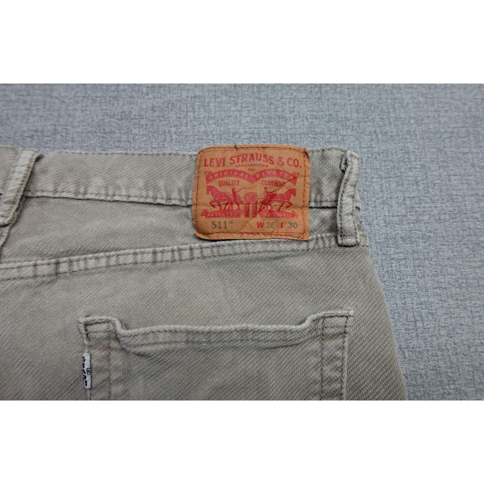 Levi's Levi's 511 Slim Fit Jeans Mens 36x30 Beige Corduroy Tapered Leg Stretch Chino Jeans Size US 36 / EU 52 - 2 Thumbnail