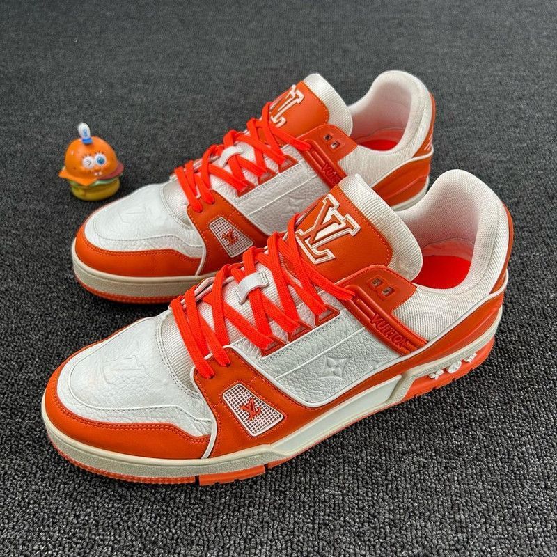 Louis Vuitton Orange Low-Top Fashion Sneakers -2508