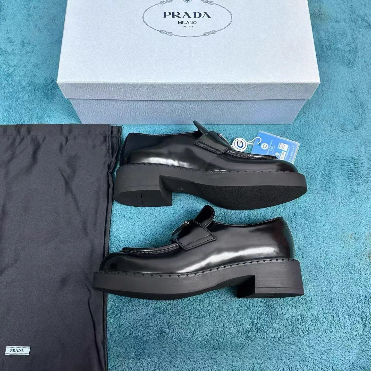Prada Prada Leather Loafers Black 36 New Worn Once Accessories Size US 5 / IT 35 - 2 Thumbnail