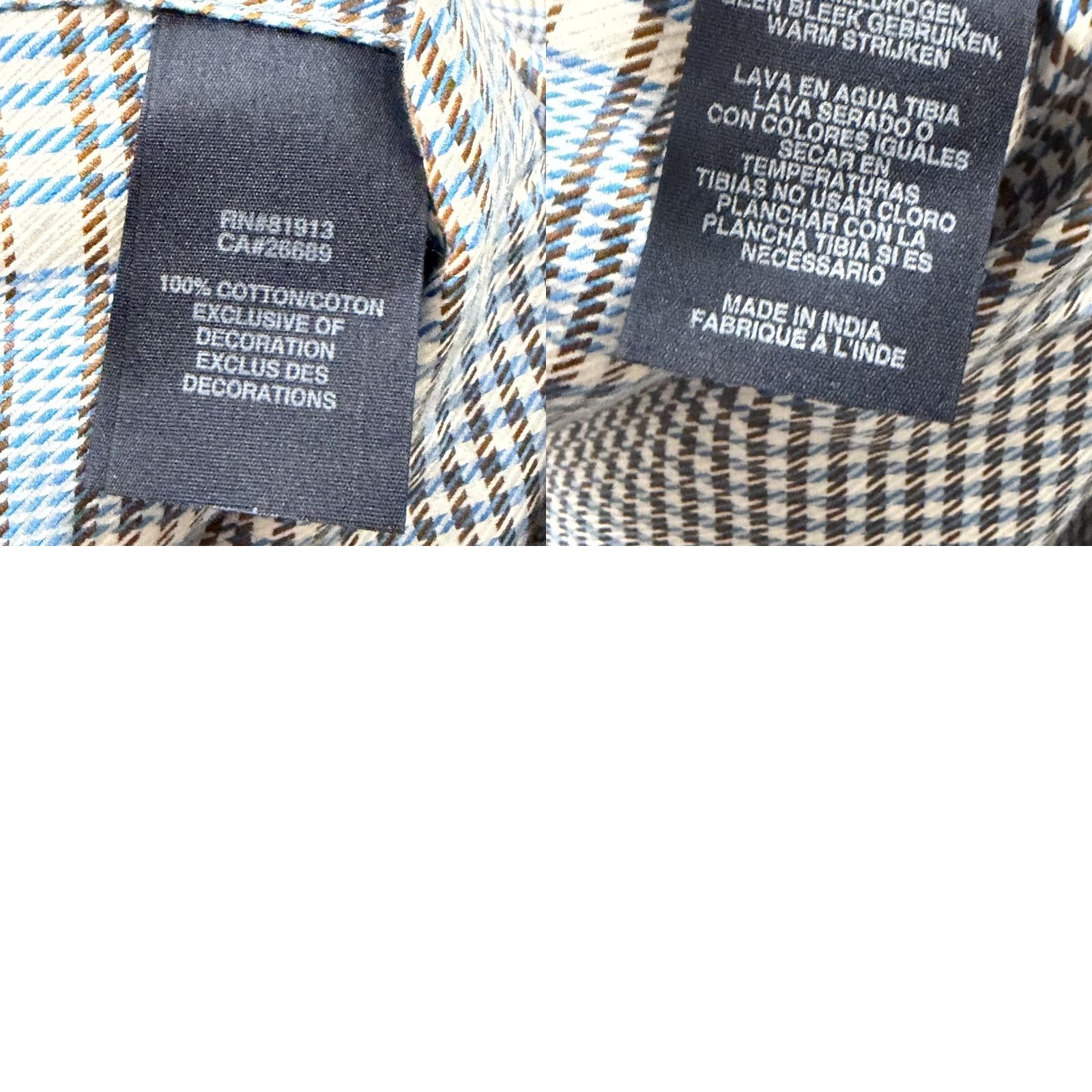 Robert Graham Robert Graham Shirt Mens 2XL Blue Glen Plaid Houndstooth Flip Cuff Long Sleeve Button-Up Casual Party/Cocktail Mens Size US XXL / EU 58 / 5 - 10 Thumbnail