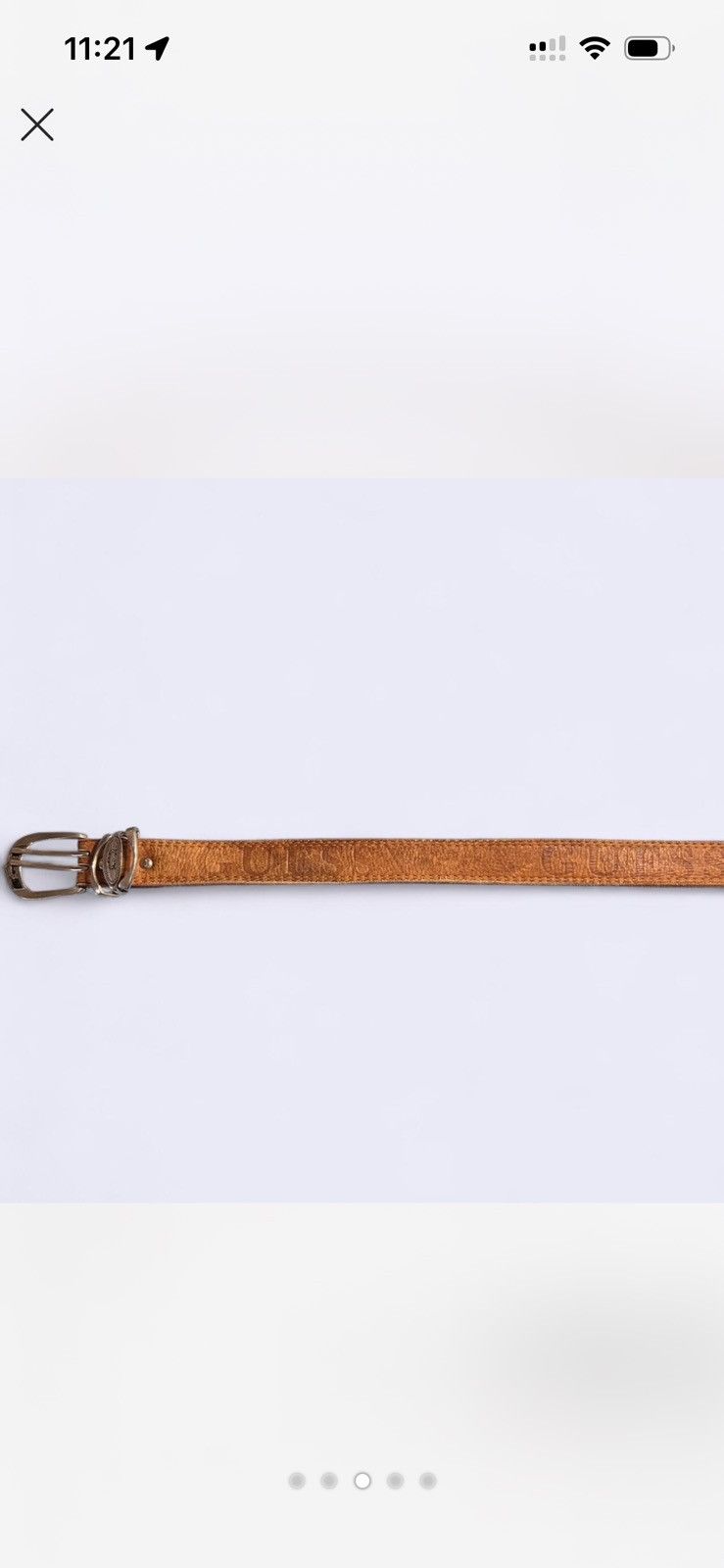Guess Guess Western Brown Leather Belt with Silver Hardware Size 38 - 3 Thumbnail