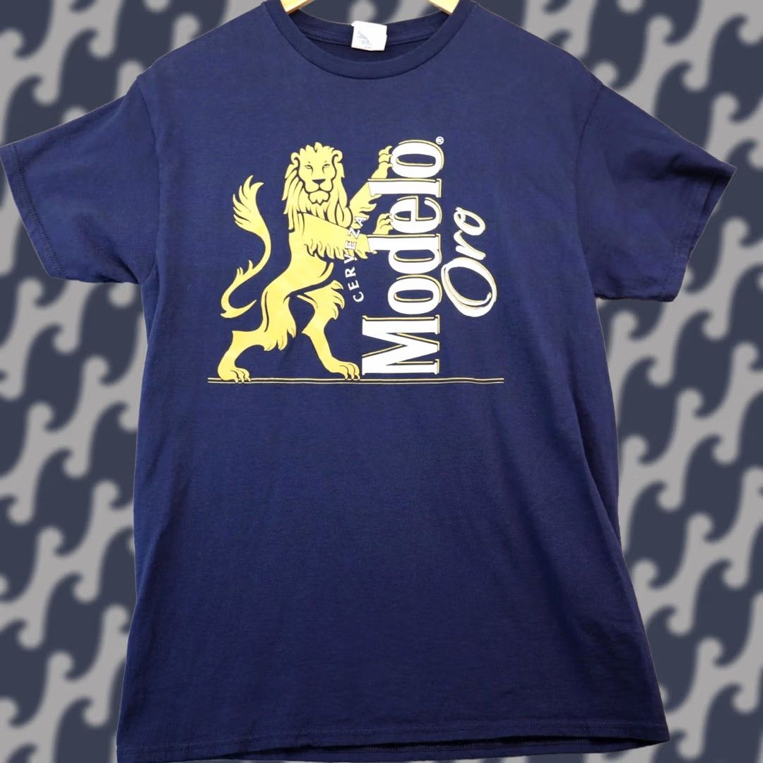 Vintage Modelo Beer Shirt Men Large Blue Front Logo Cotton Shirt Size US L / EU 52-54 / 3 - 1 Thumbnail