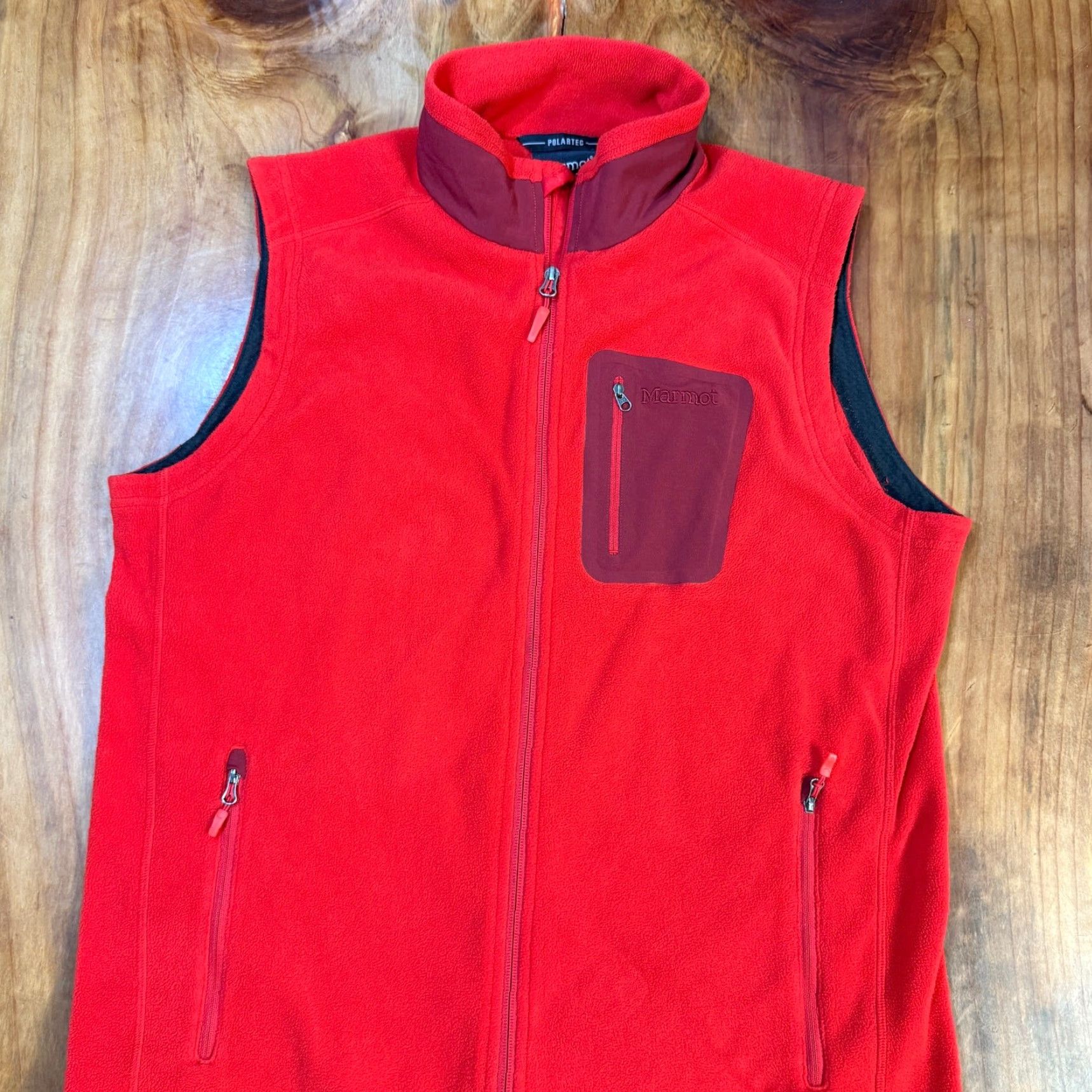 Marmot Marmot Vest Jacket Mens L Red Vest Fleece Lightweight Full Zip Hiking R3 Regular Chest 46 Short Jacket Coat Summer Spring Fall Winter Polyester Size US L / EU 52-54 / 3 - 2 Thumbnail