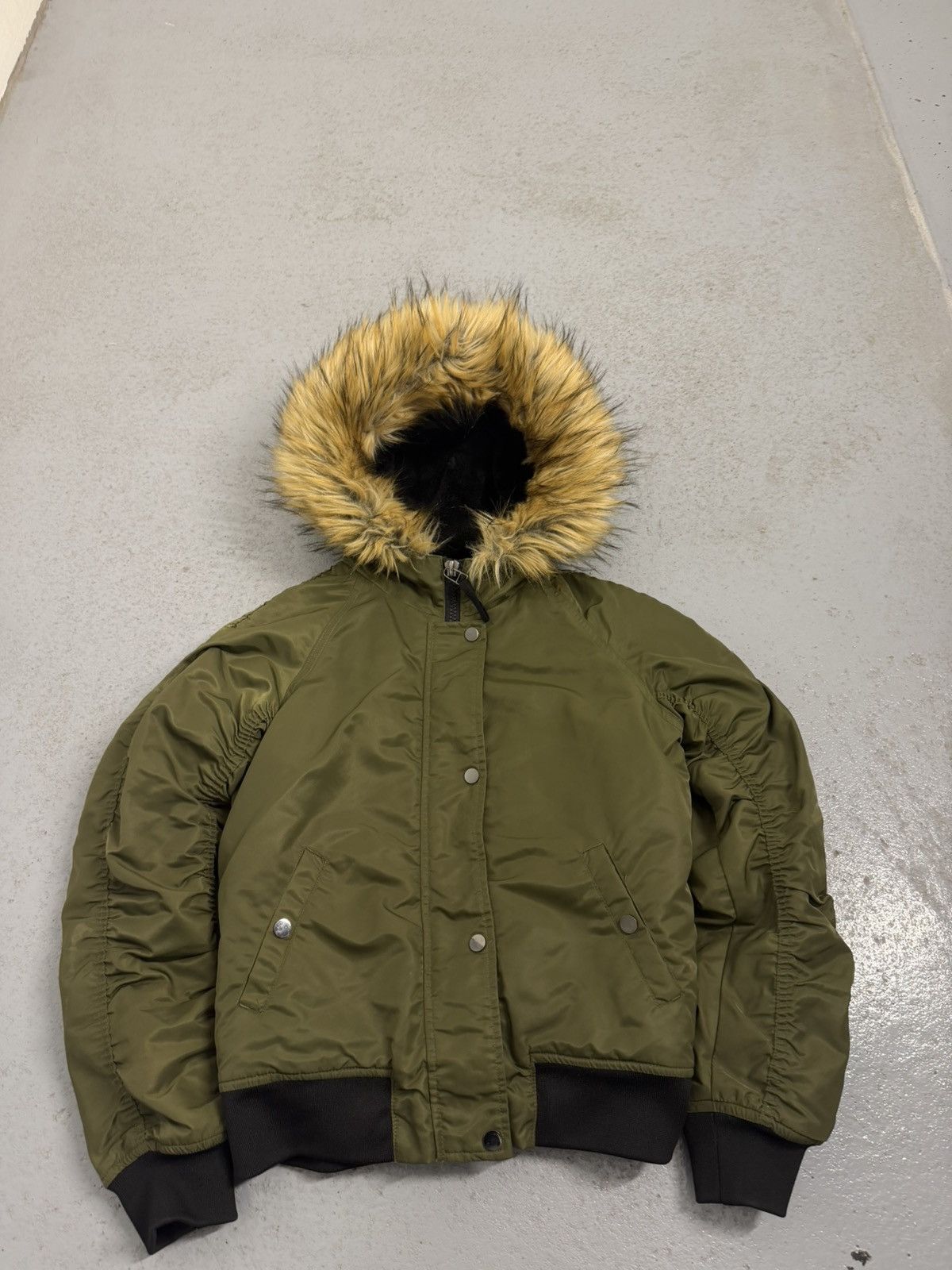 Other Y2K Fur Nylon Bomber Jacket Size XS / US 0-2 / IT 36-38 - 5 Thumbnail