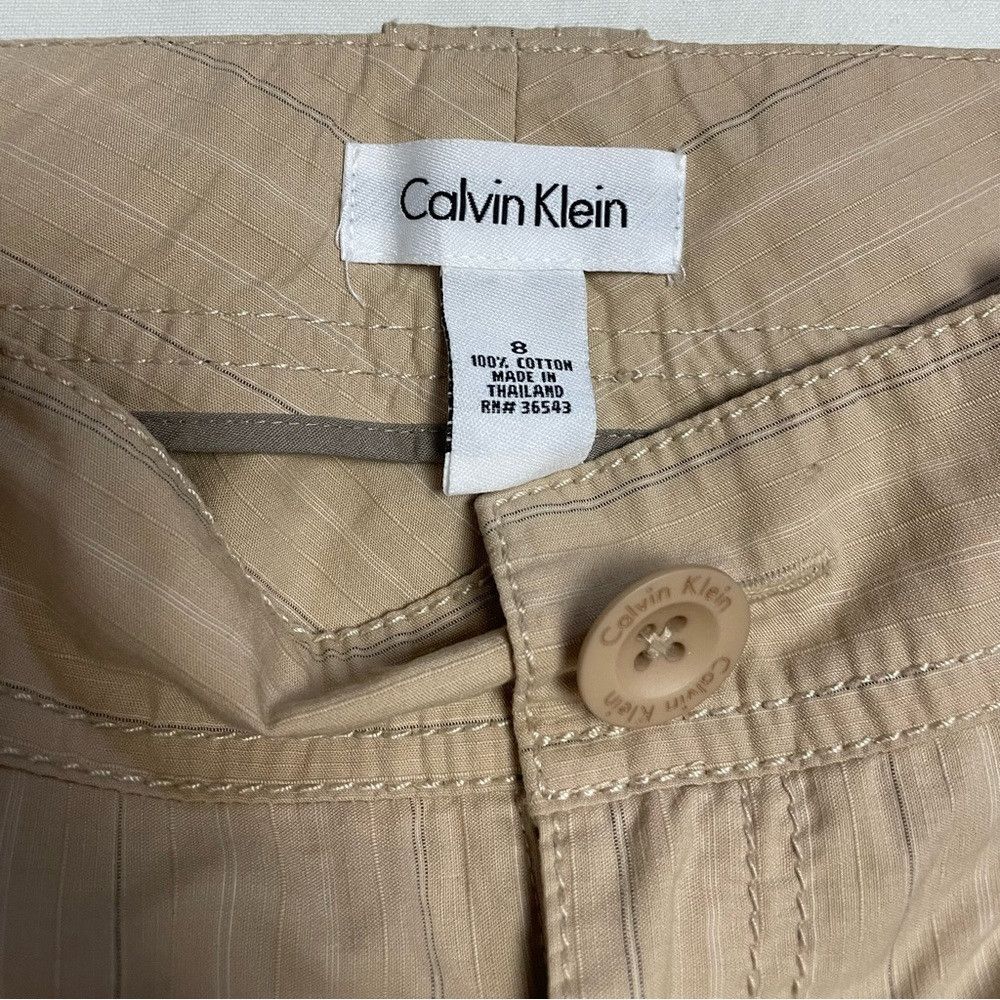 Calvin Klein Calvin Klein Bootcut Beige Striped Cotton Pants Size 8 Size 30" / US 8 / IT 44 - 5 Thumbnail