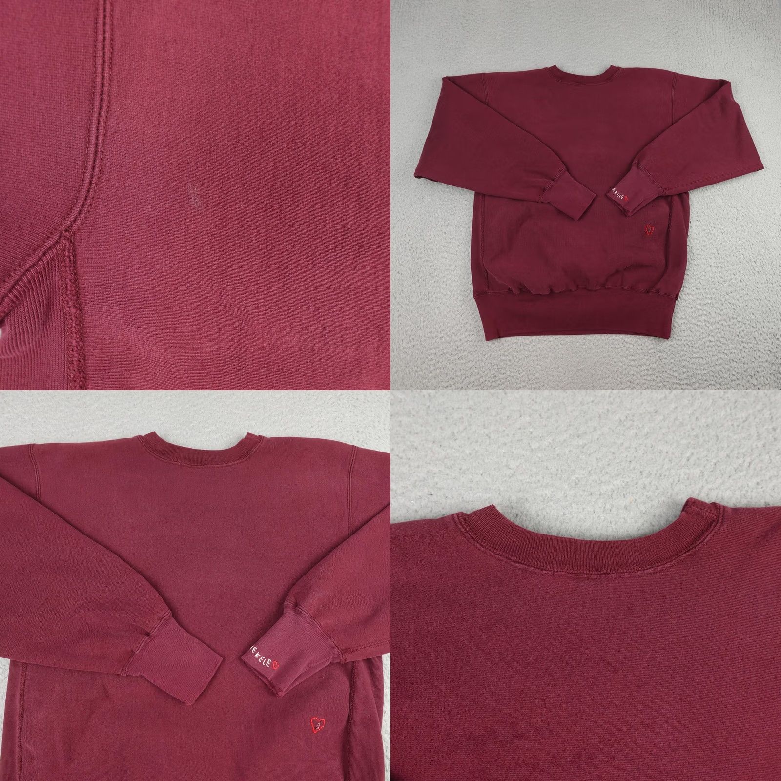 Champion VINTAGE Champion Reverse Weave Sweatshirt Mens XL Red Embroidered Heart Upcycle Size US XL / EU 56 / 4 - 9 Thumbnail