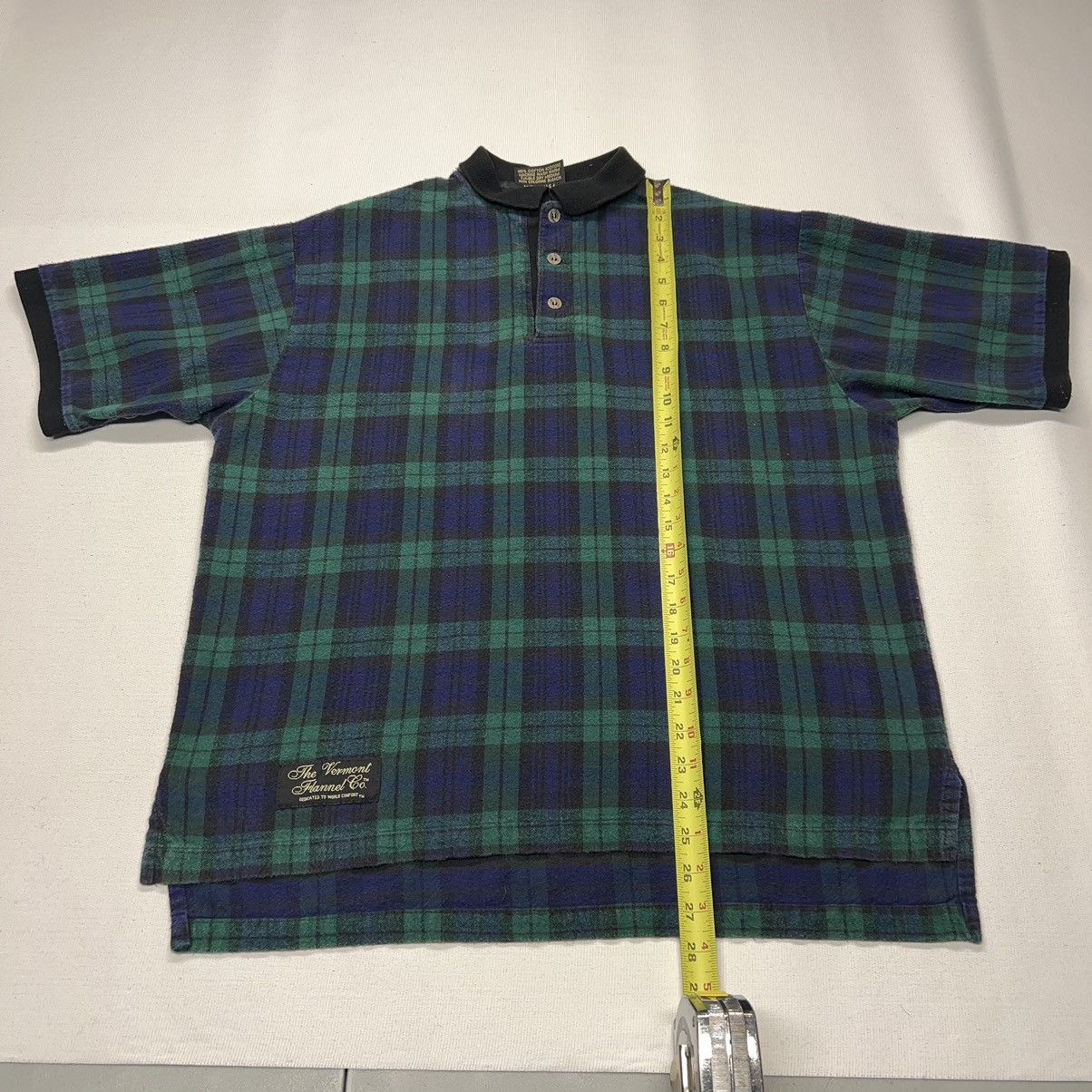 The Vermont Flannel Company × Vintage VTG The Vermont Flannel Company Polo Shirt Green Plaid Size US M / EU 48-50 / 2 - 12 Thumbnail
