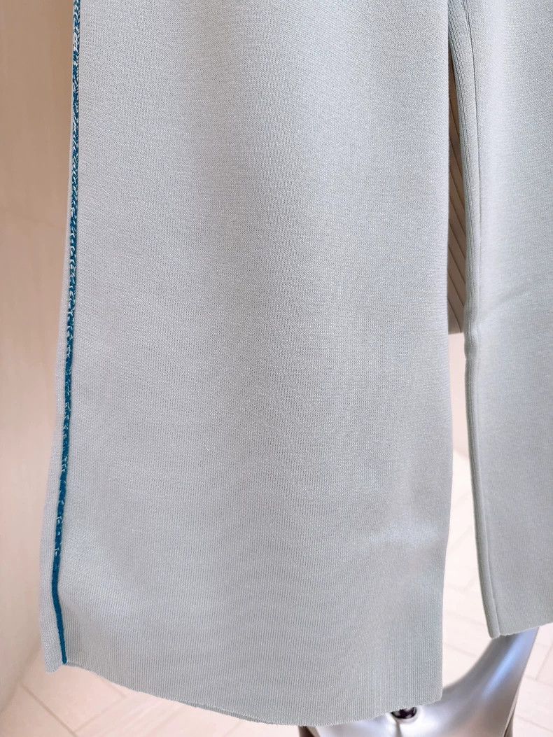 Loro Piana LORO PIANA Light blue wide leg knit trousers Size 25" / US 0 / IT 36 - 3 Thumbnail