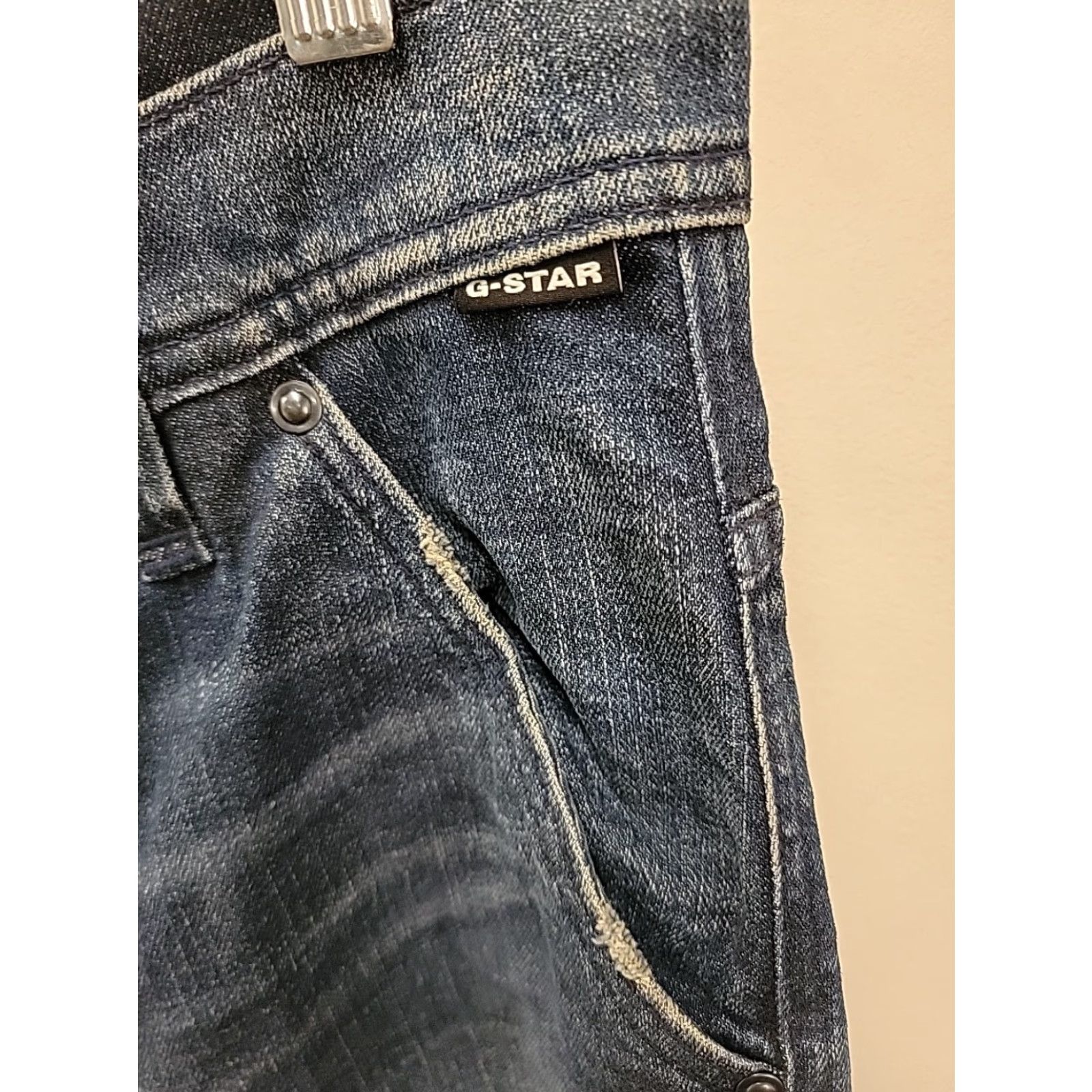 G-Star G Star Raw Jeans Slim Men's 29x32 Denim Blue Navy 3D Pilot Straight Hip Hop Designer Streetwear Mens Size US 29 - 6 Thumbnail