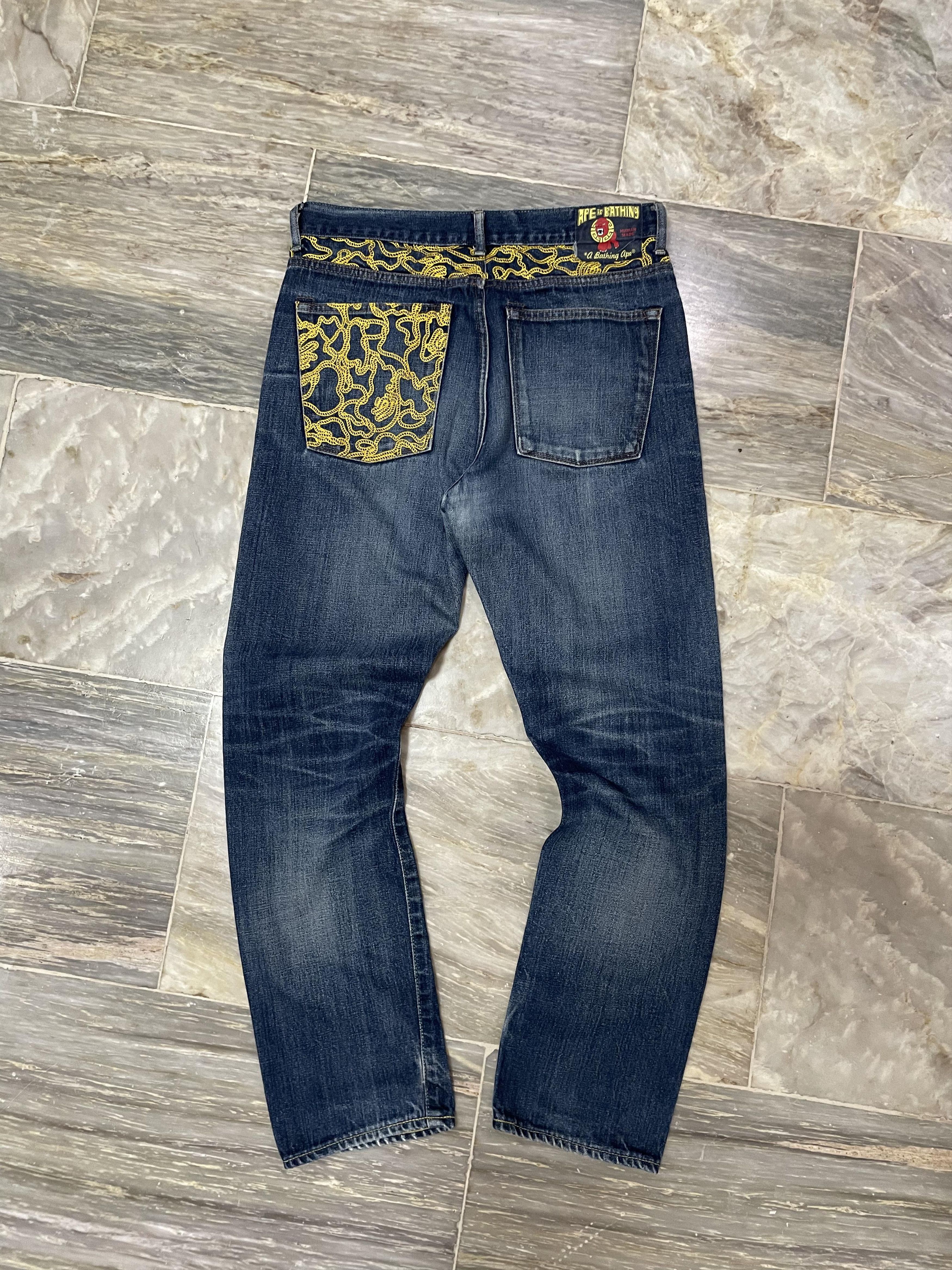 Bape Bape Tapered Jeans - Selvedge - Gold Rope Camo Patter Print Size US 32 / EU 48 - 1 Thumbnail
