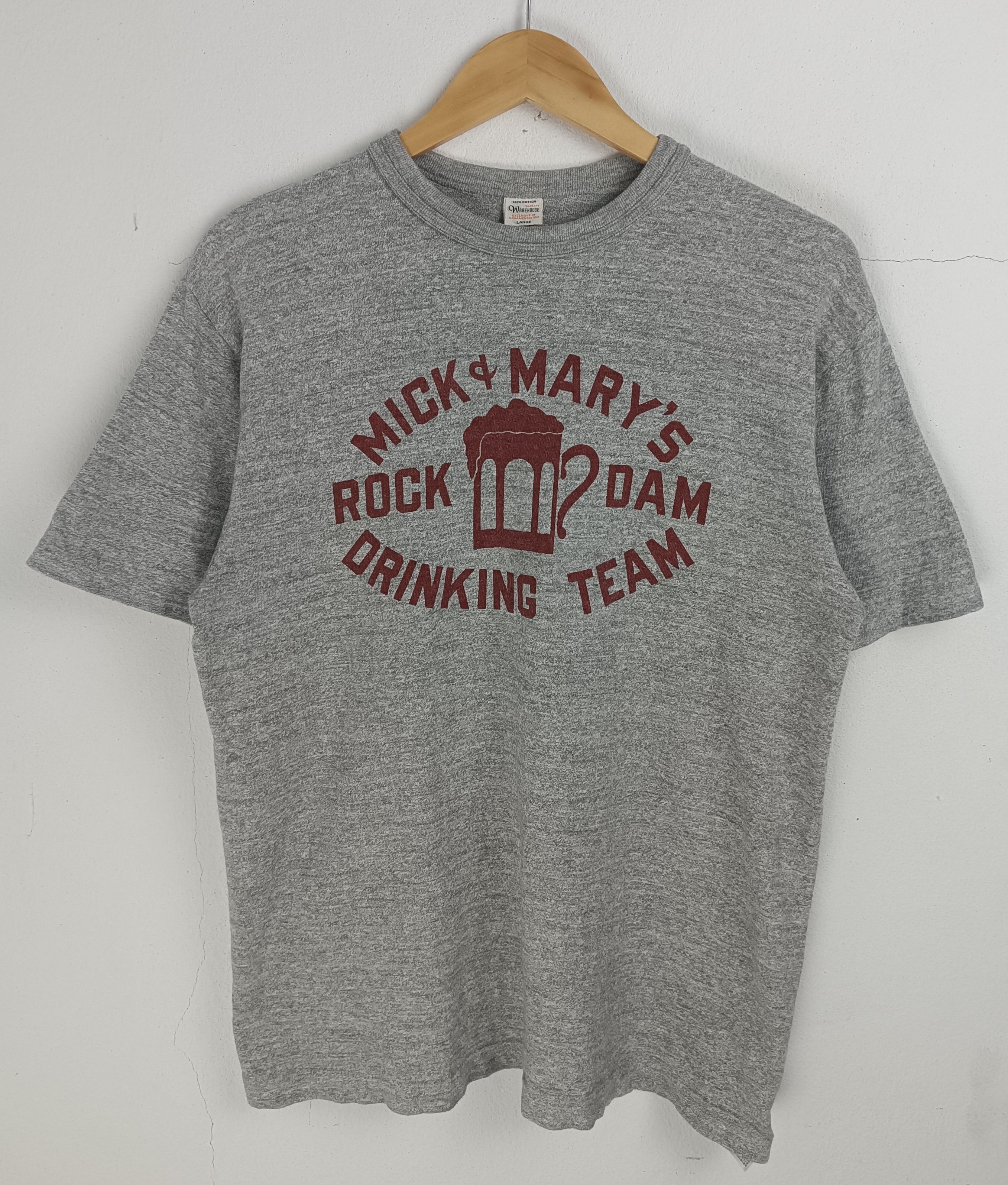 Vintage VINTAGE WAREHOUSE MICK MARY'S DRINKING TEAM RAYON TEE Size US M / EU 48-50 / 2 - 3 Thumbnail