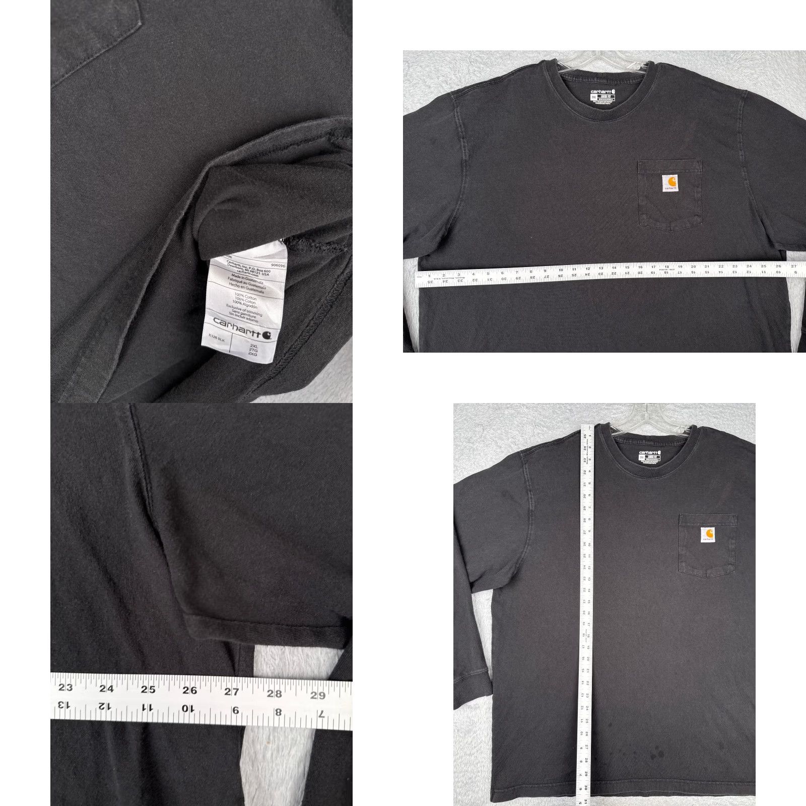 Carhartt Carhartt Shirt Men 2XL Black Long Sleeve Crew Cotton Pocket Workwear Size US XXL / EU 58 / 5 - 8 Thumbnail
