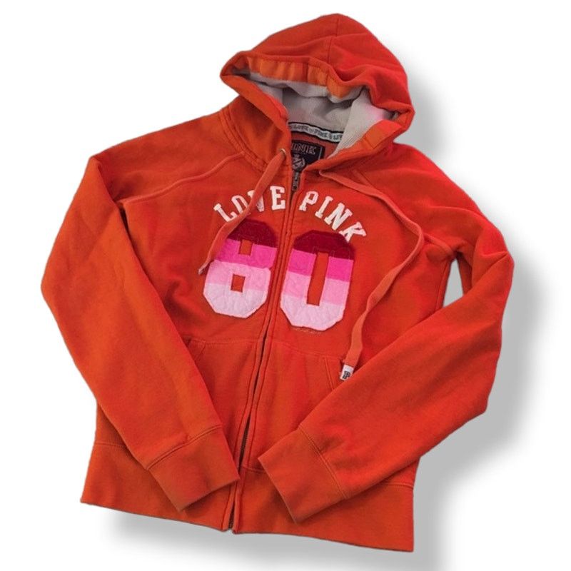 Red victoria secret hoodie clearance