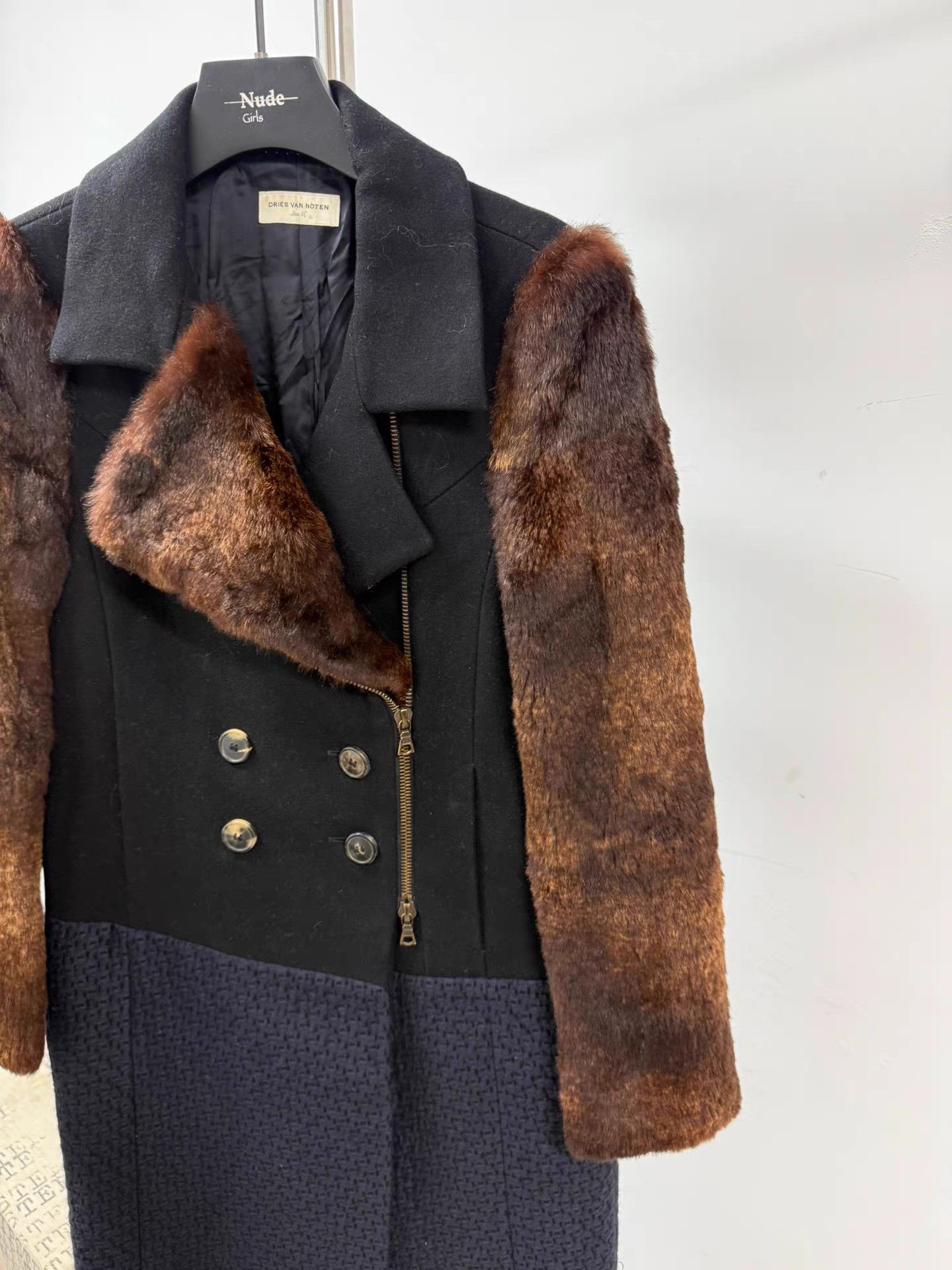 Dries Van Noten Dries van noten Rabbit Fur Paneled Coat K20 Size XS / US 0-2 / IT 36-38 - 2 Thumbnail