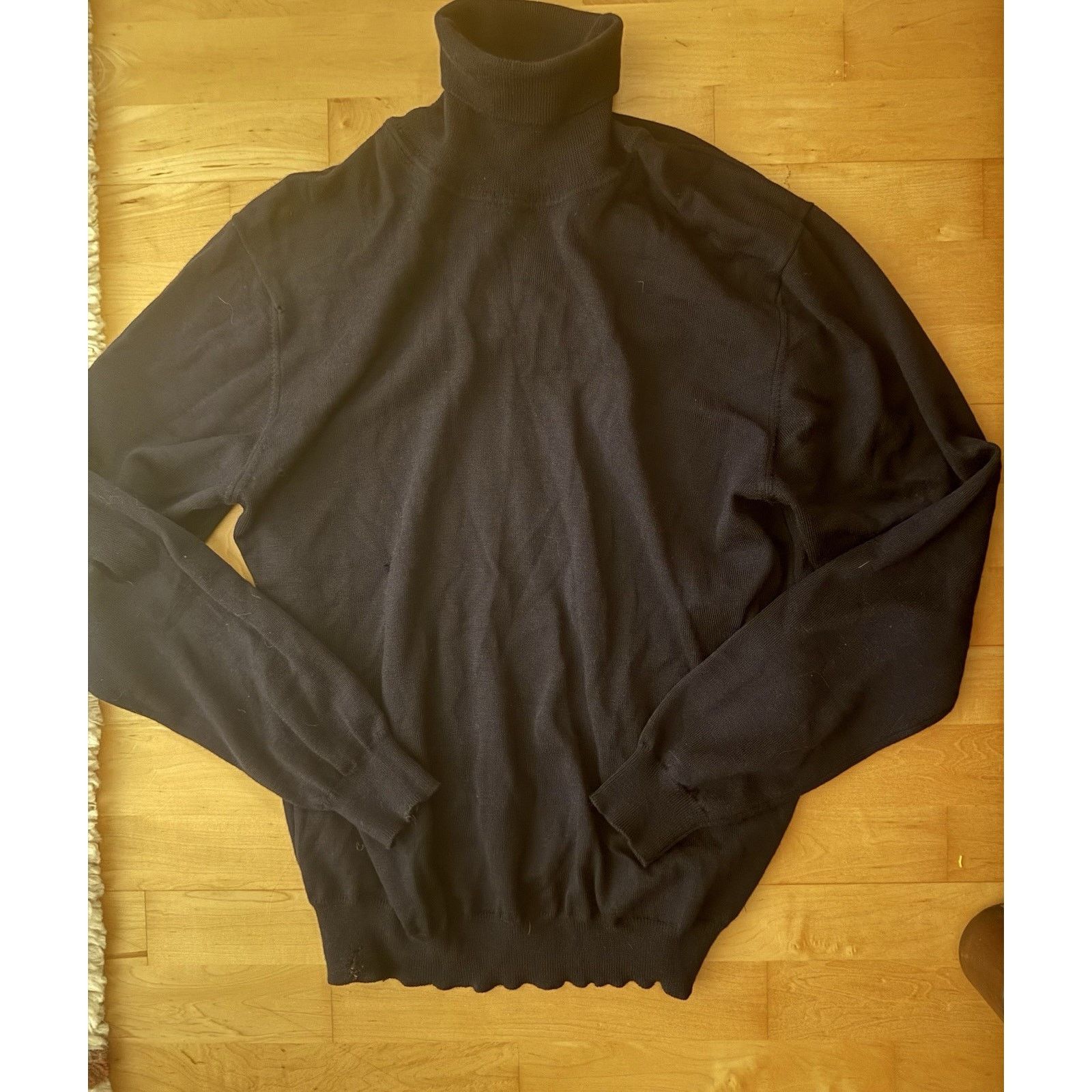 Moss Moss 1851 Navy Blue Turtleneck Merino Wool Turtleneck L Size US XL / EU 56 / 4 - 2 Thumbnail