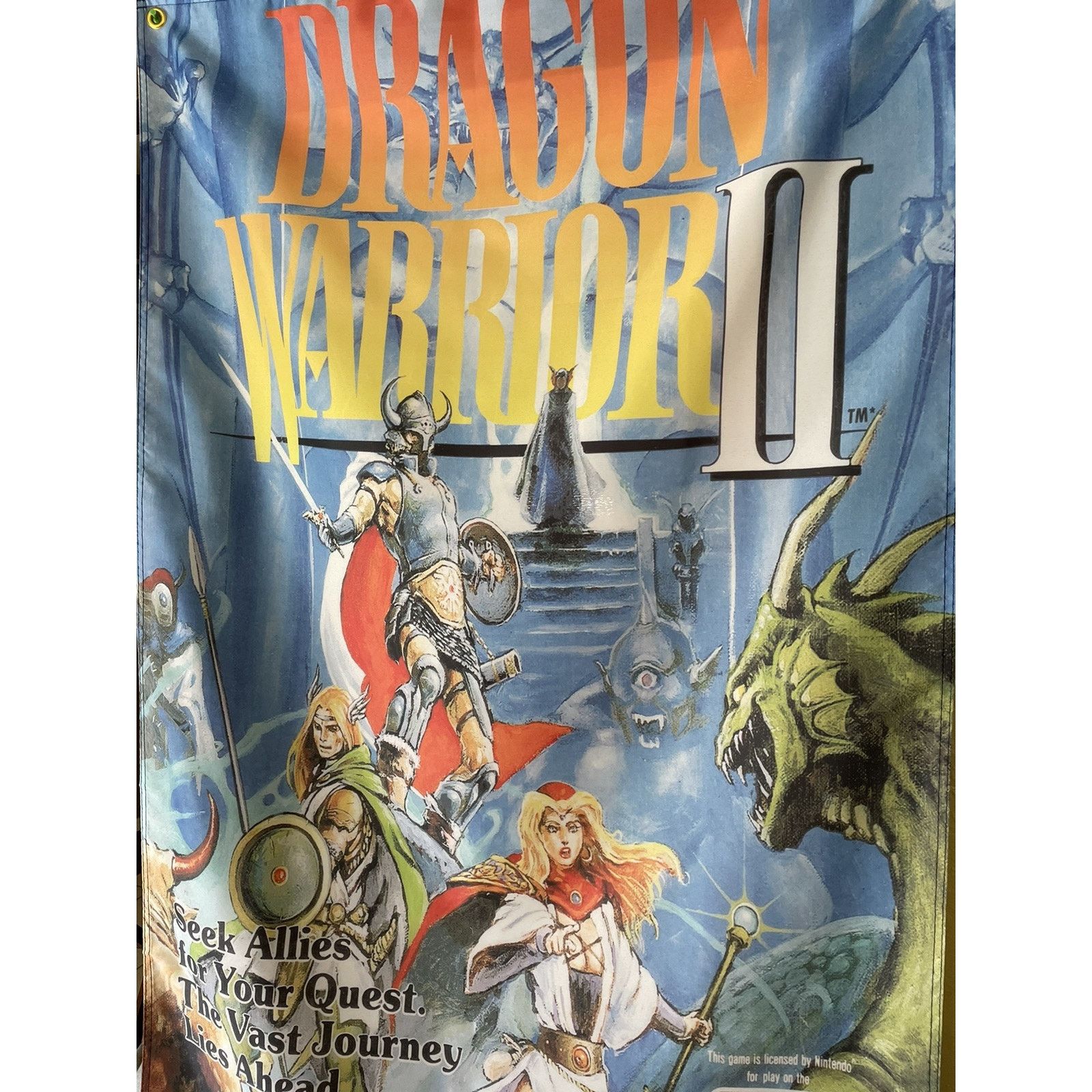 Nintendo Dragon Warrior II 5ft NES Box Art Flag 1987 Enix Nintendo Size ONE SIZE - 2 Thumbnail