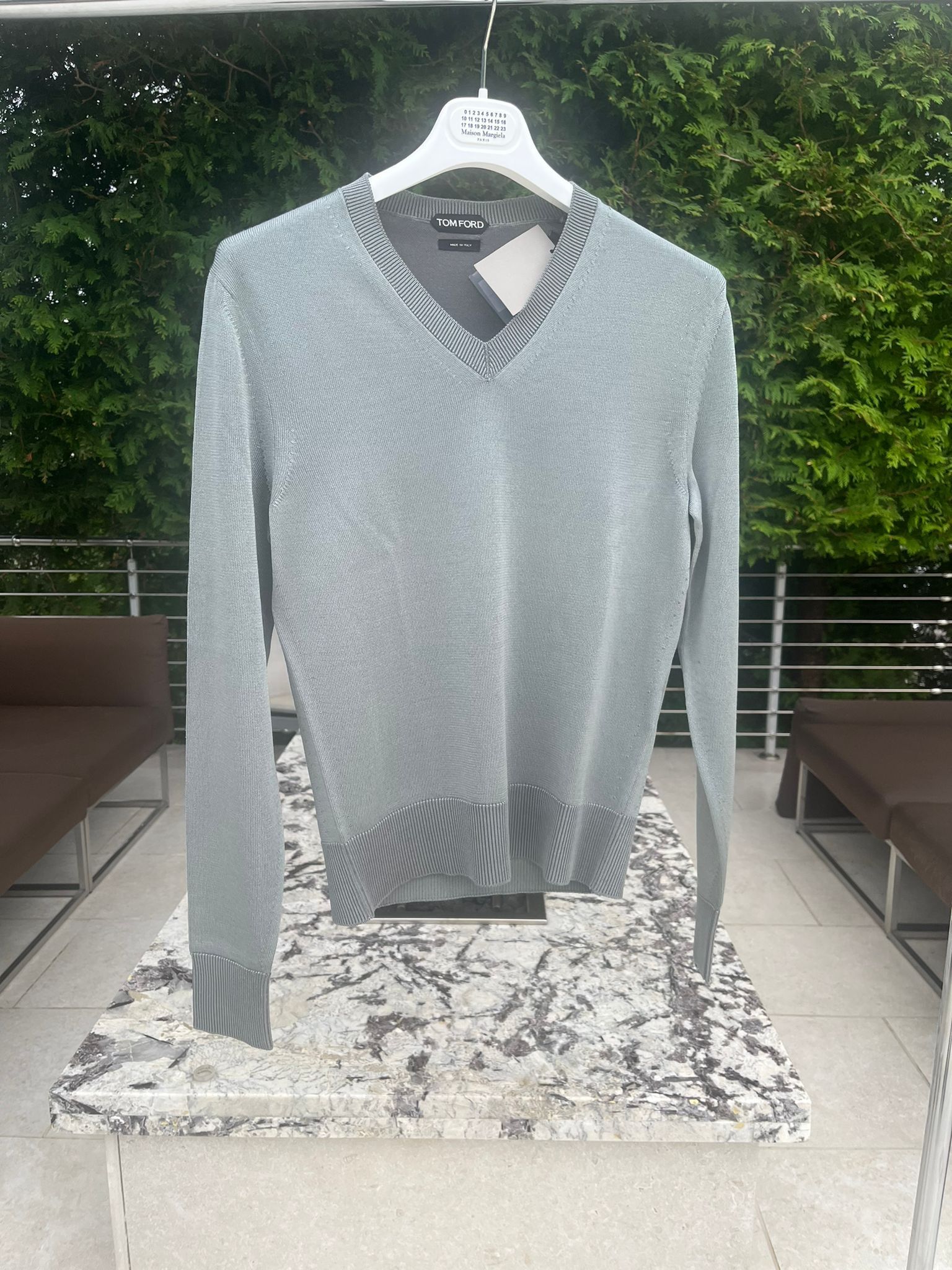 V Neck Knitwear in Steel Grey