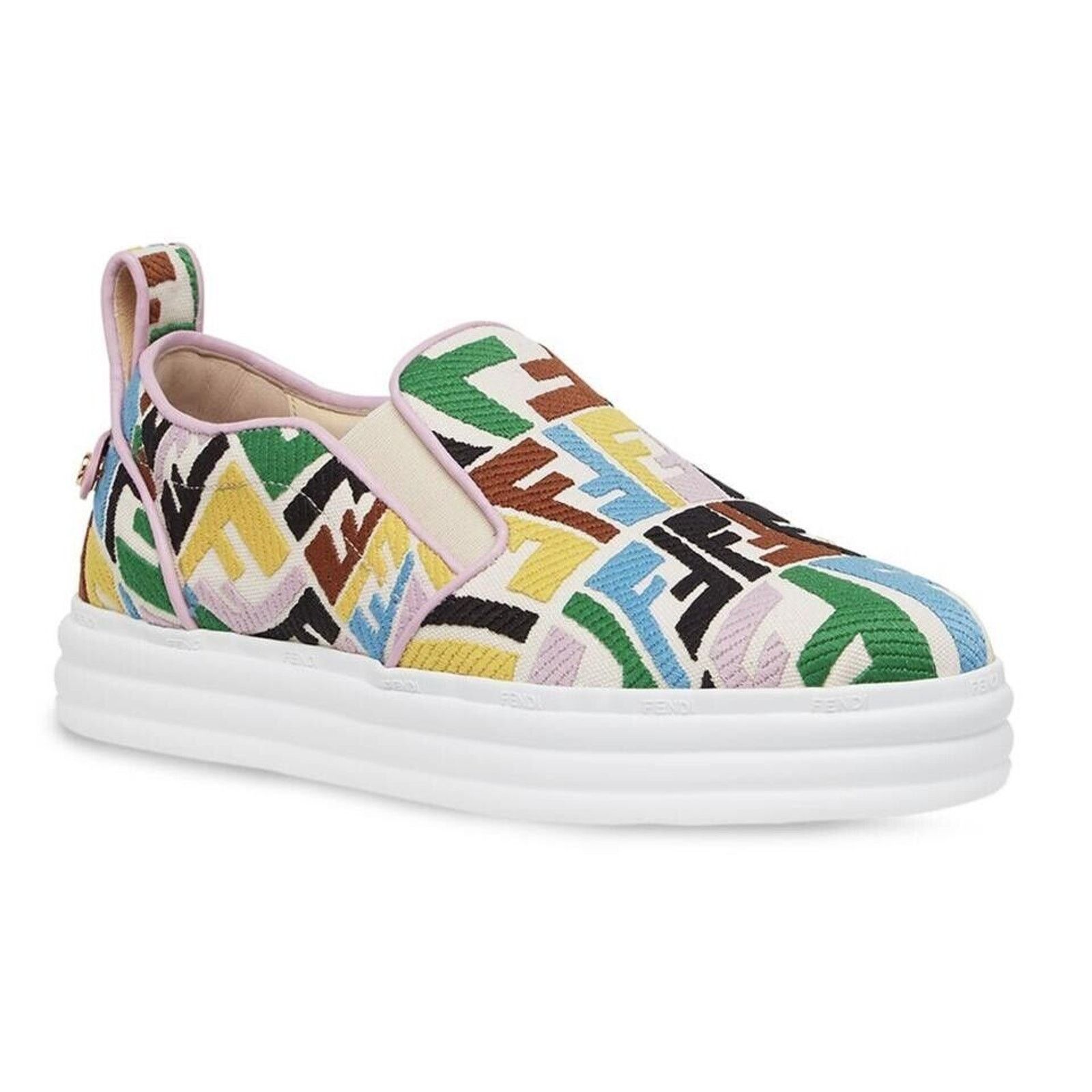 Fendi Vertigo FF Logo Platform Low Top Trainer Slip On Sneaker 36 Size US 6 / IT 36 - 2 Thumbnail