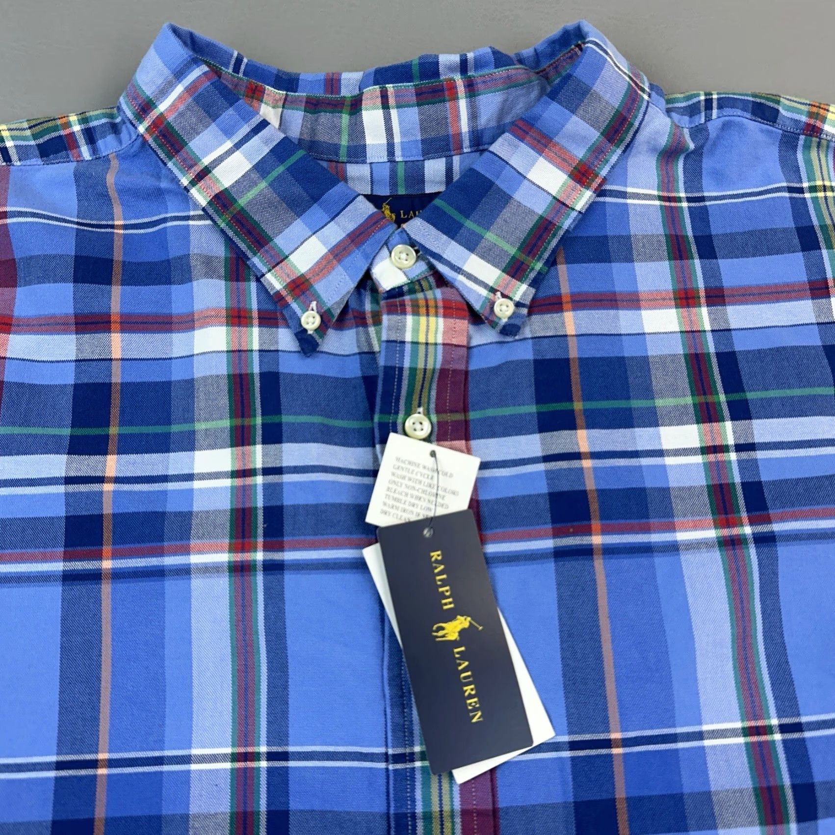 Ralph Lauren Ralph Lauren Shirt Mens 4XB Blue Plaid Oxford Long Sleeve Button Down Casual NWT Size US XXL / EU 58 / 5 - 5 Thumbnail