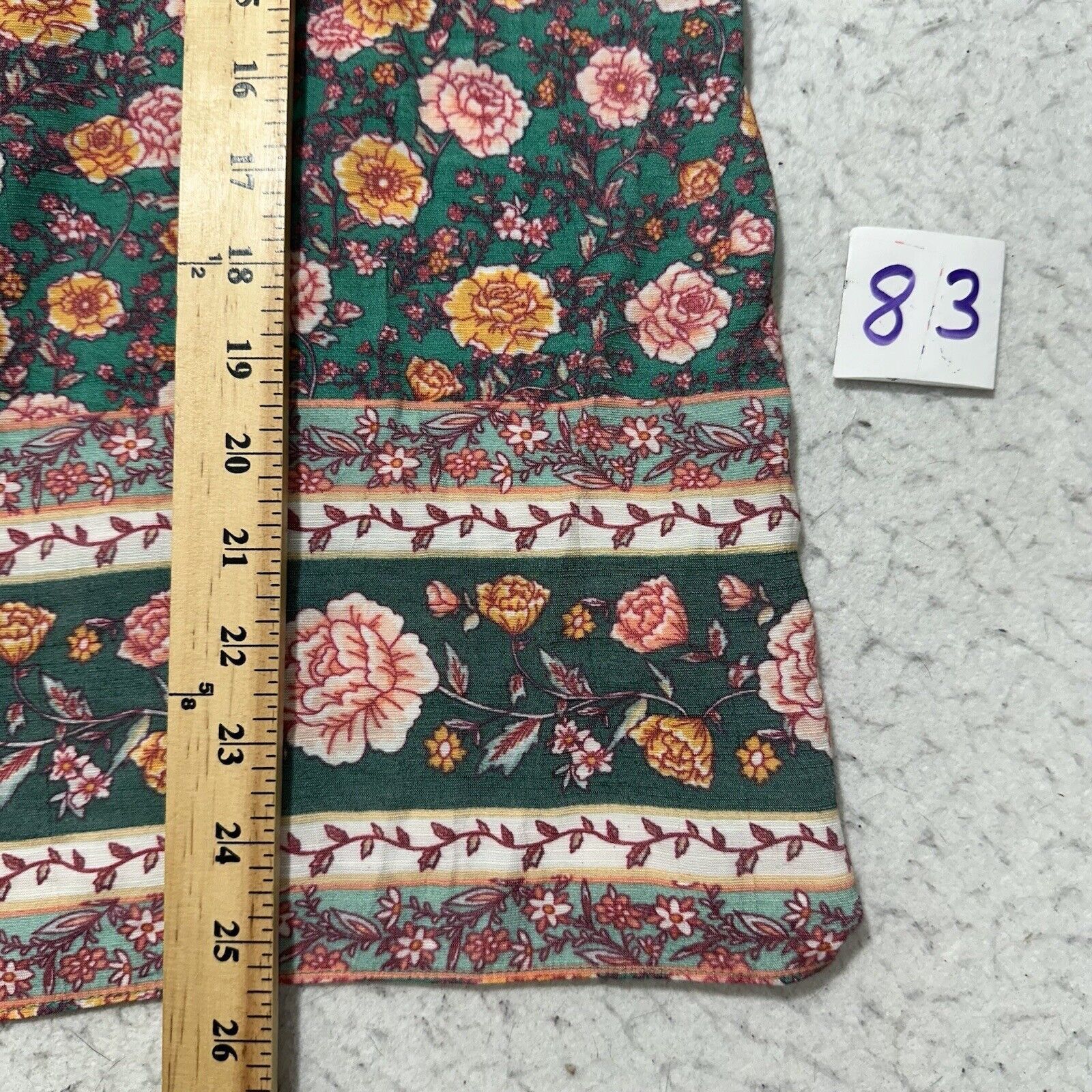 Other Lauren Conrad Medium Green Pink Floral Long Sleeve Blouse Size M / US 6-8 / IT 42-44 - 10 Thumbnail