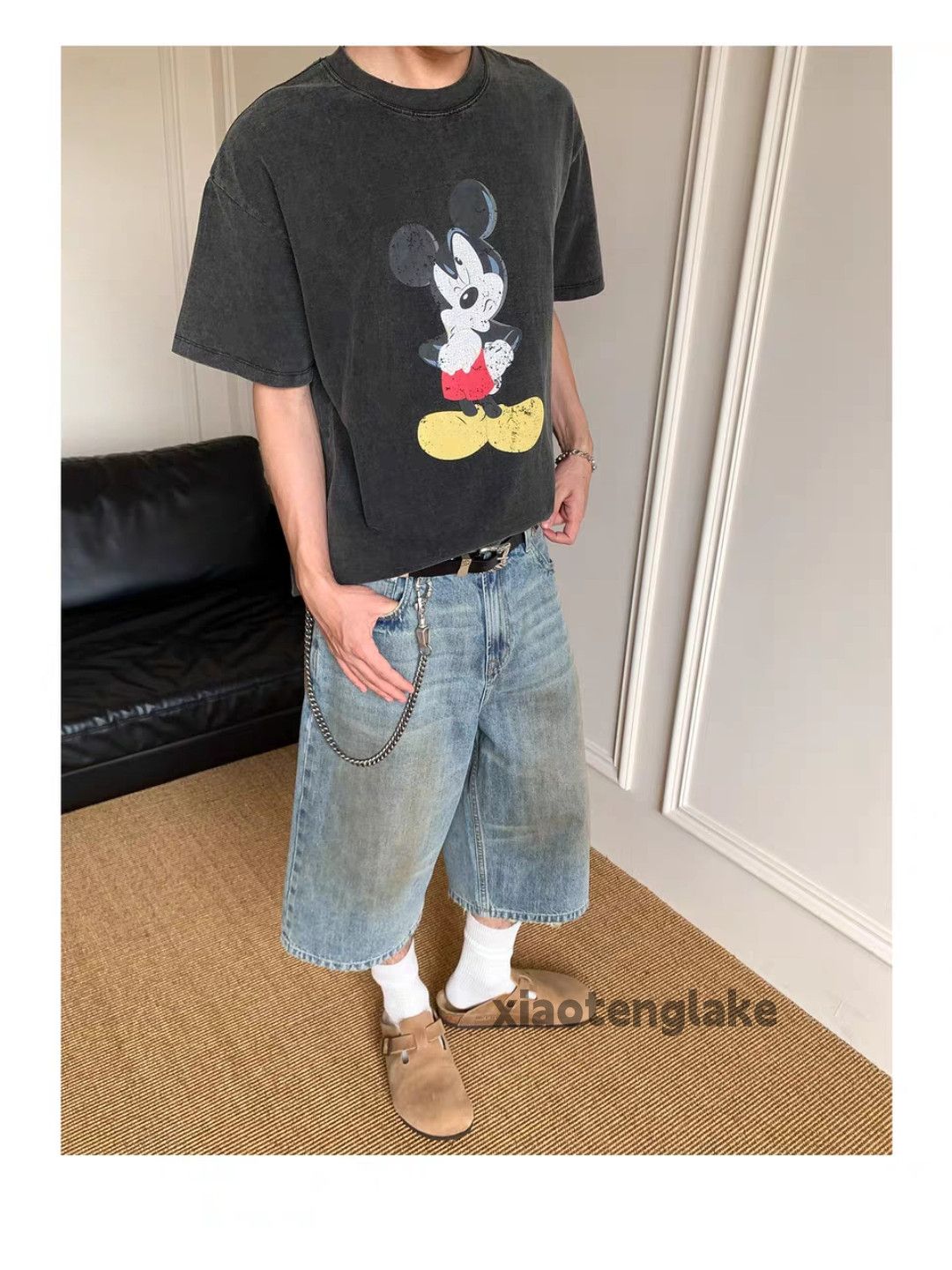 Designer × Jean × Vintage Unisex washed faded cleanfit punk grunge stain shorts Size US 36 / EU 52 - 1 Thumbnail