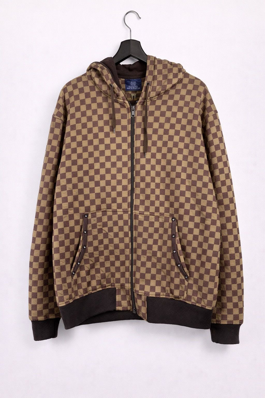 Imperious Imperious Checkered Zip Hoodie | Brown & Tan Pattern Size US XXL / EU 58 / 5 - 1 Thumbnail