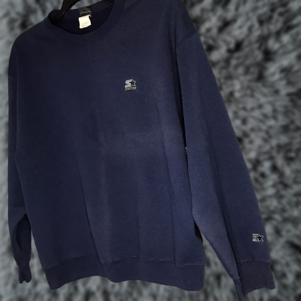 Starter VINTAGE Starter Heavyweight Navy Blue Pullover Crewneck Sweatshirt Men L Size US L / EU 52-54 / 3 - 1 Thumbnail