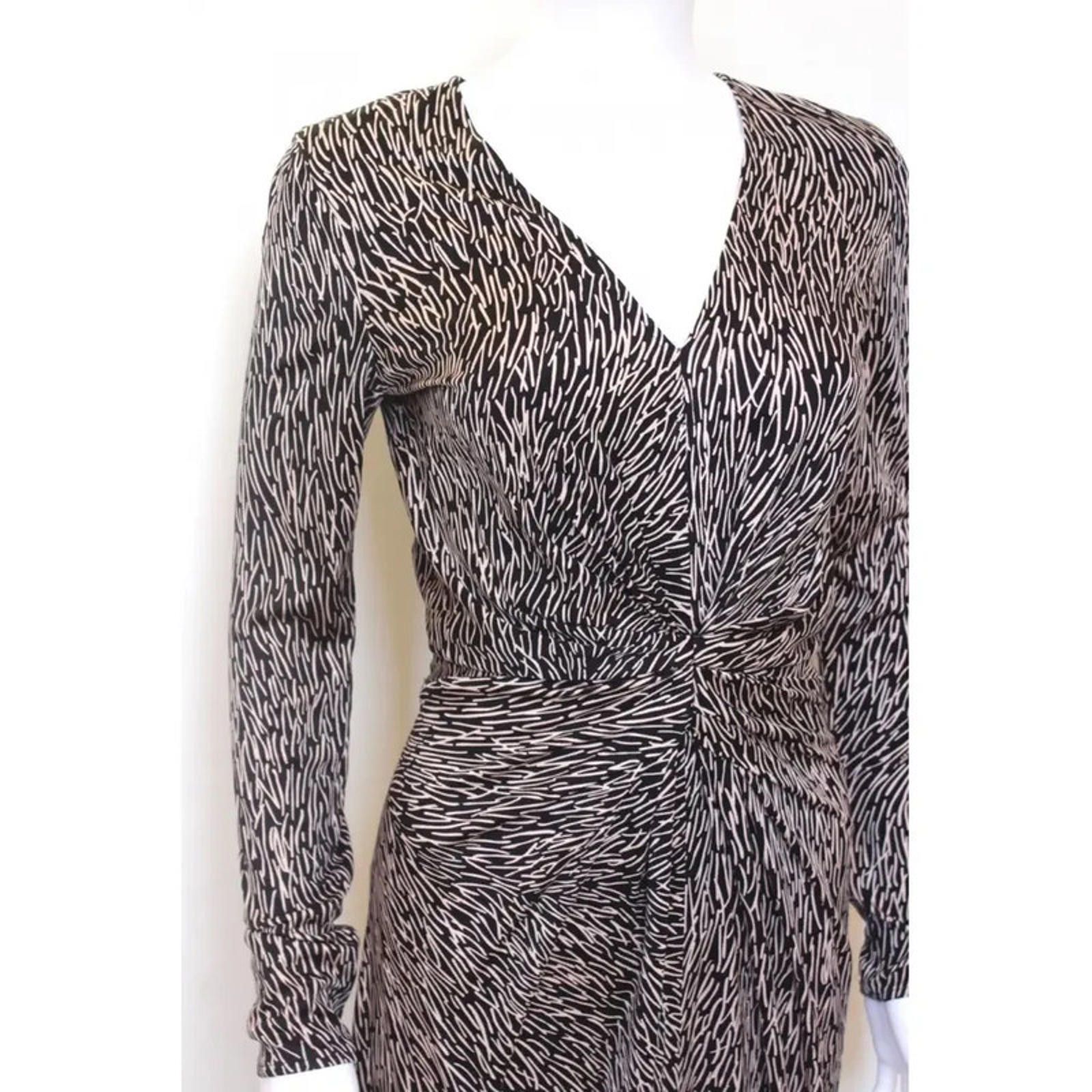Other ISSA black beige front gathered silk jersey dress UK 10 US 6 Size M / US 6-8 / IT 42-44 - 2 Thumbnail