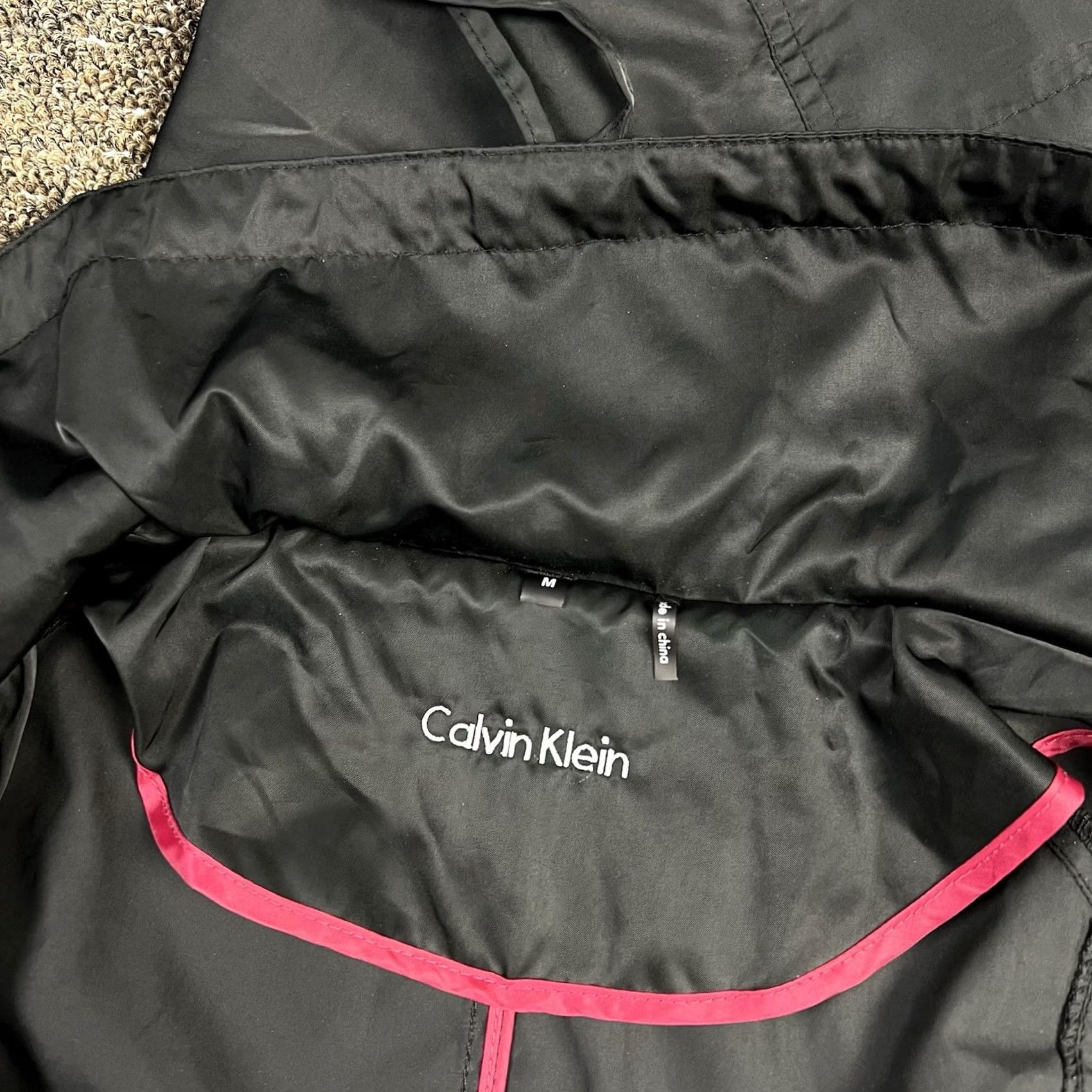 Calvin Klein Calvin Klein Windbreaker Jacket Women Hooded Black Medium Rain Stylish Rain Windbreaker Jacket Adult Womens M Black Logo Zipper Tasseled Size M / US 6-8 / IT 42-44 - 2 Thumbnail