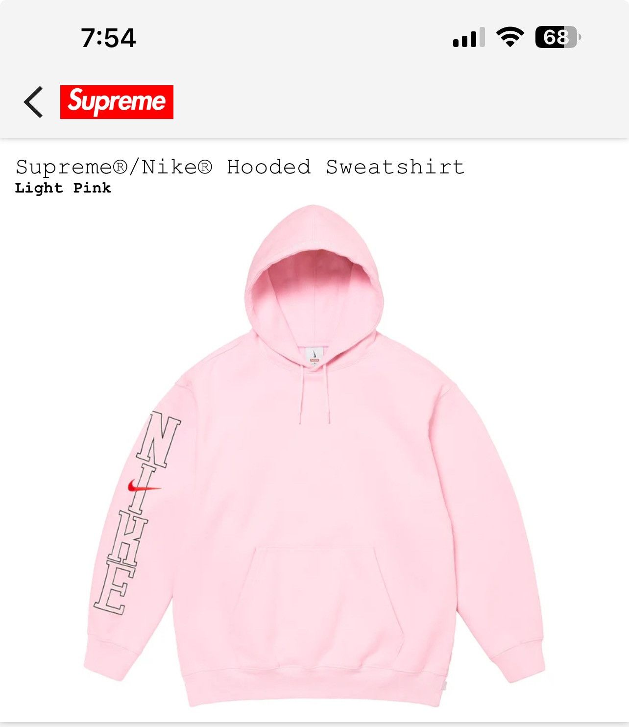 image of Nike Hoodie in Pink, Men's (Size Small)