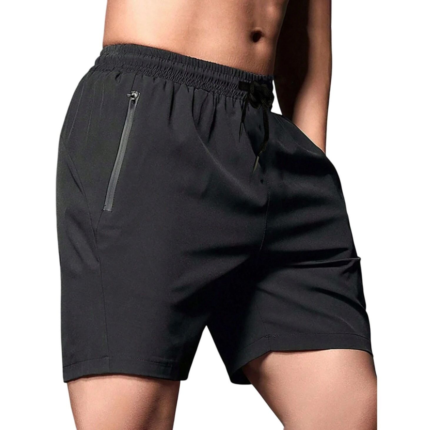 Shein Men's Quick Dry Sports Shorts in Black, Size S Size US 30 / EU 46 - 1 Thumbnail