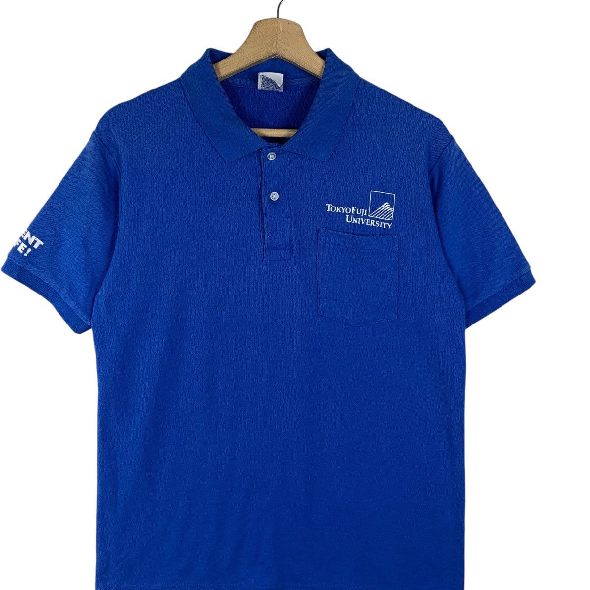Vintage TOKYO FUJI UNIVERSITY Event Produce Semi Polo Tee Shirt Top Size US L / EU 52-54 / 3 - 3 Thumbnail