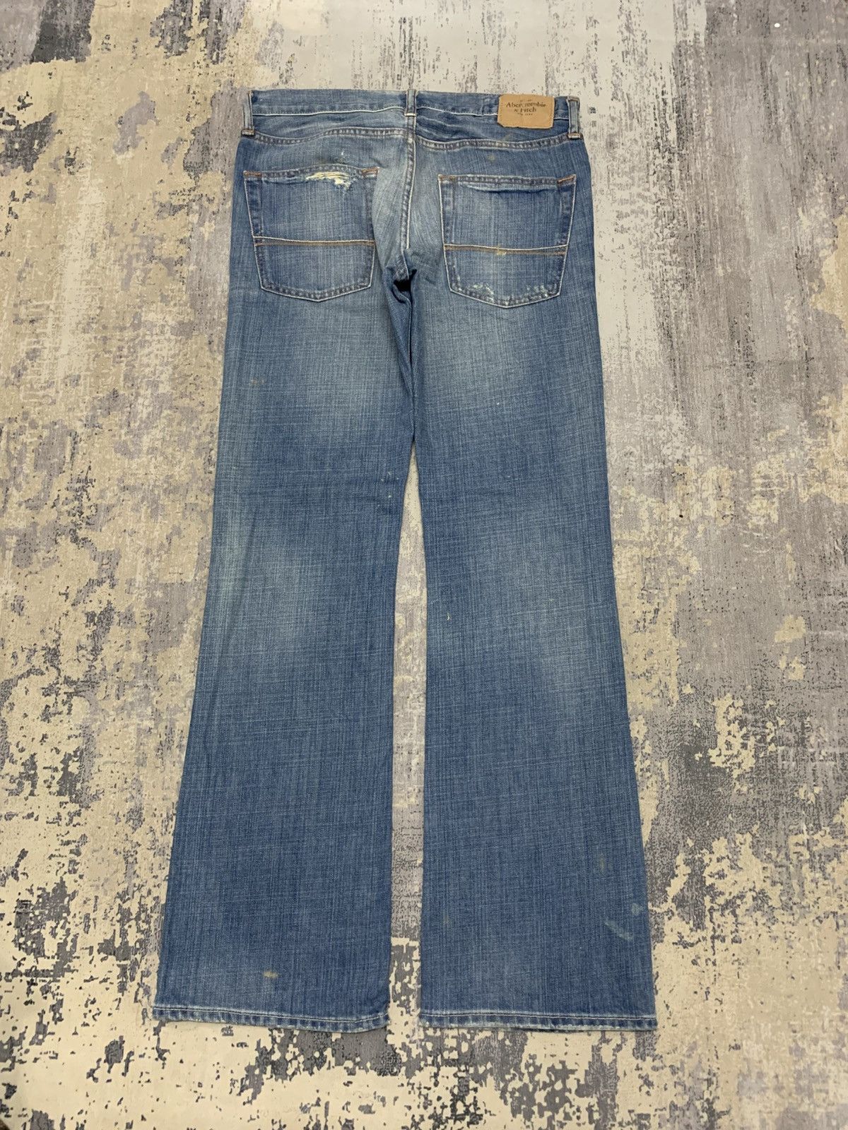 Abercrombie & Fitch Y2K Abercrombie Fitch Distressed Bootcut Flare Denim Jeans Size US 34 / EU 50 - 9 Thumbnail