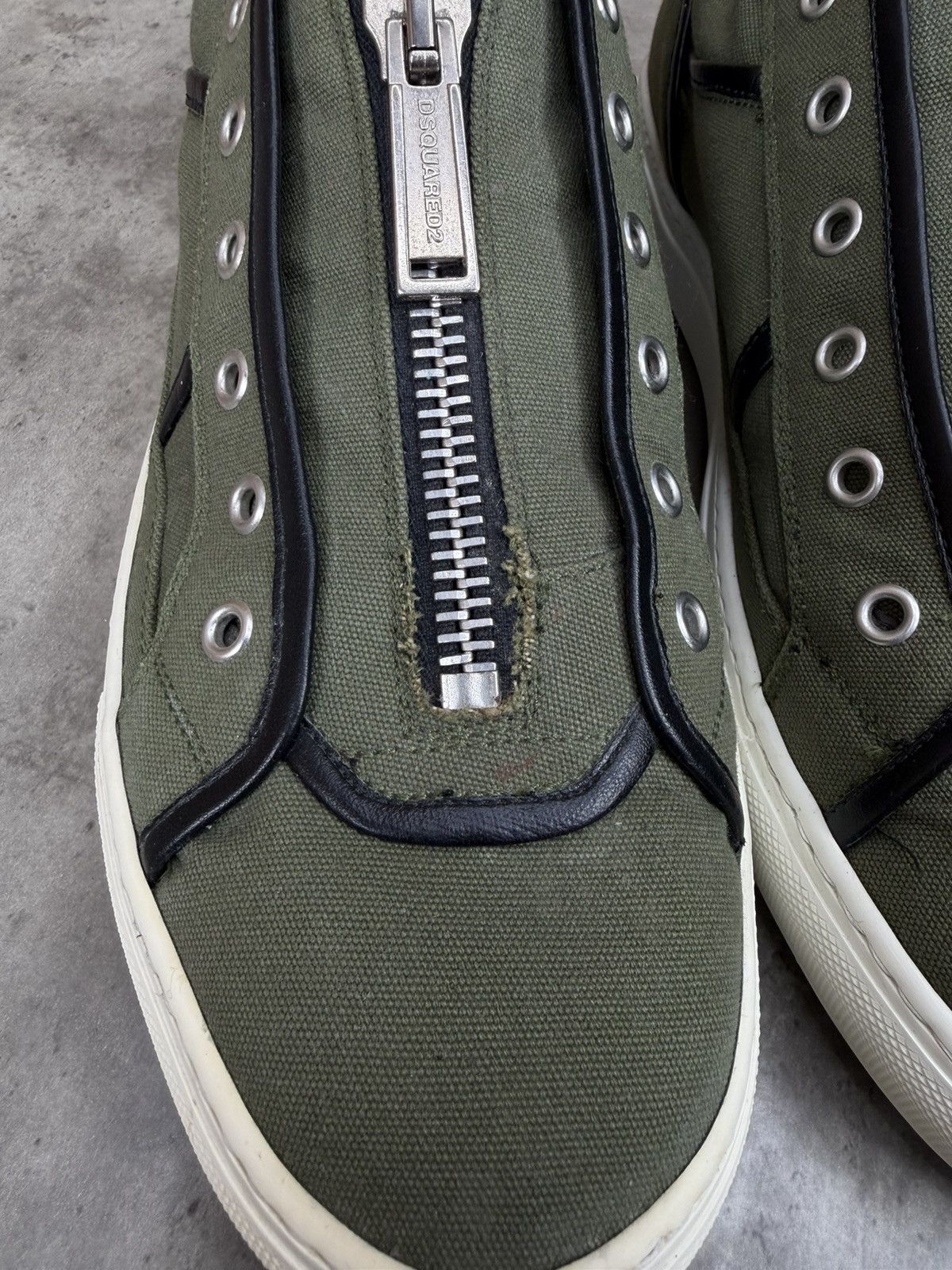 Dsquared2 Dsquared2 Zip Sneakers Green Canvas Low Top Size 44 Size US 10 / EU 43 - 5 Thumbnail