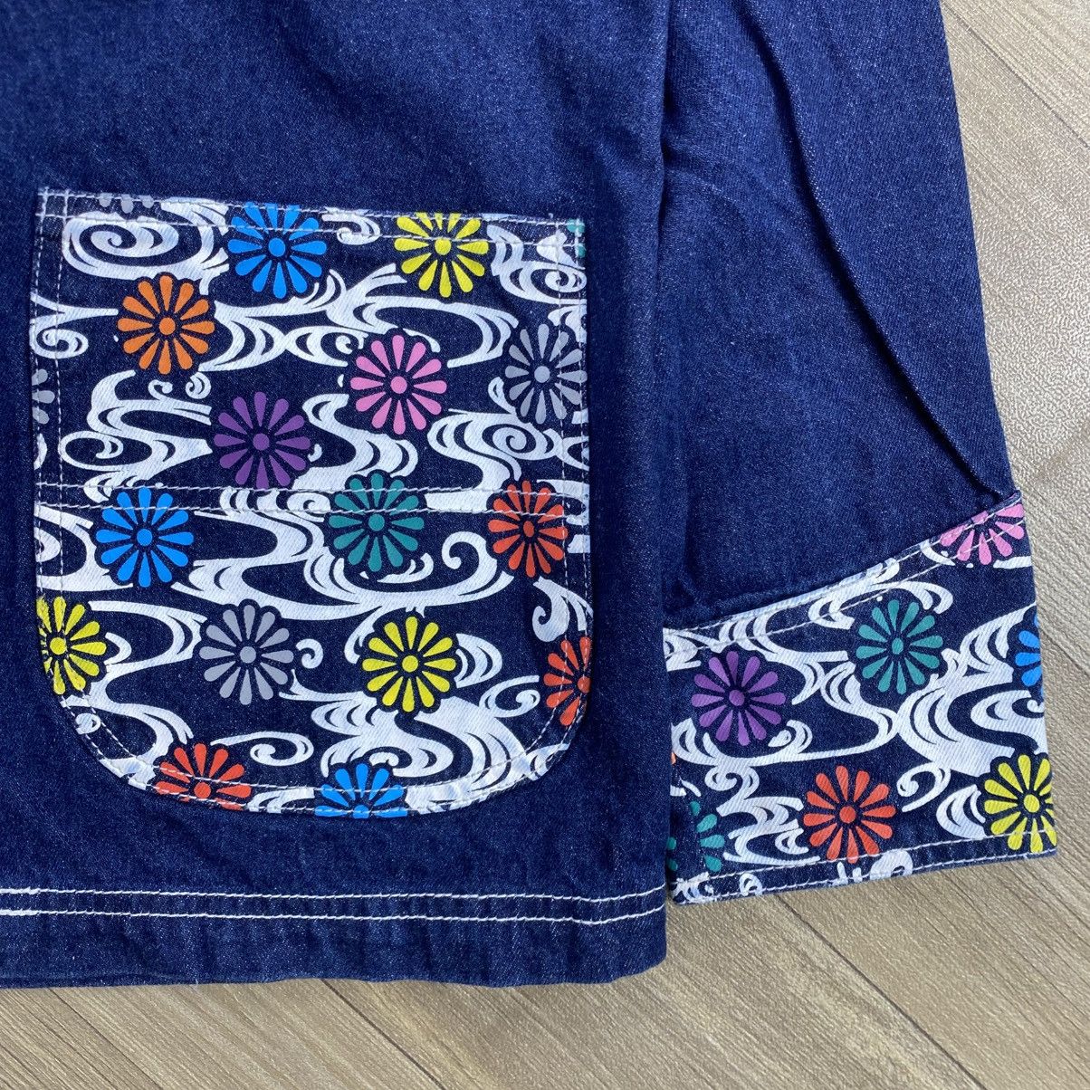 Japanese Brand 2000s Suntory Shoten Indigo Flowers Denim Chore Jacket Size US L / EU 52-54 / 3 - 8 Thumbnail