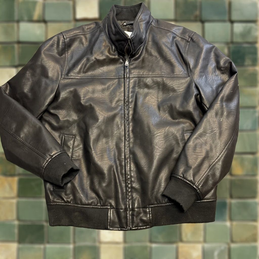 Cole Haan Cole Haan Vegan Leather Full Zip Jacket Men L Black Bomber Jacket Size US L / EU 52-54 / 3 - 1 Thumbnail