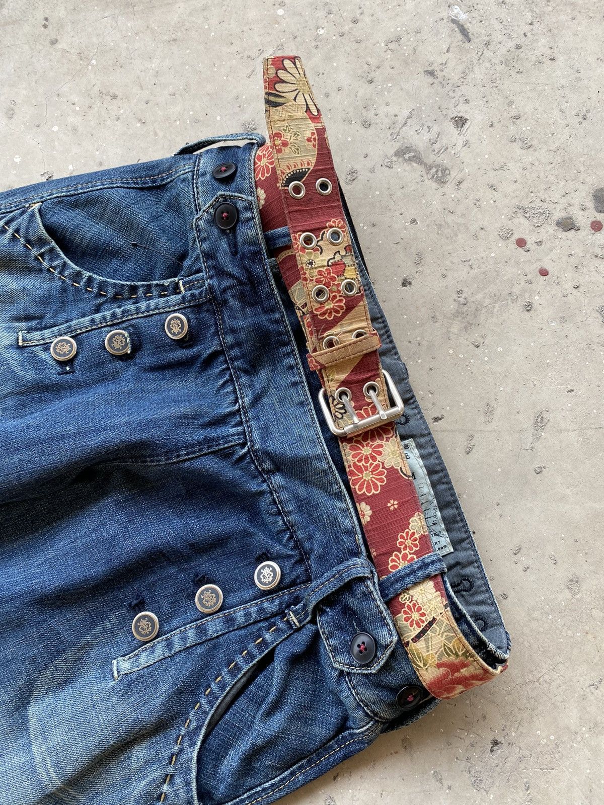 If Six Was Nine 2000s - Antigauge Multi Button Denim Cotton Pants Size US 31 - 3 Thumbnail