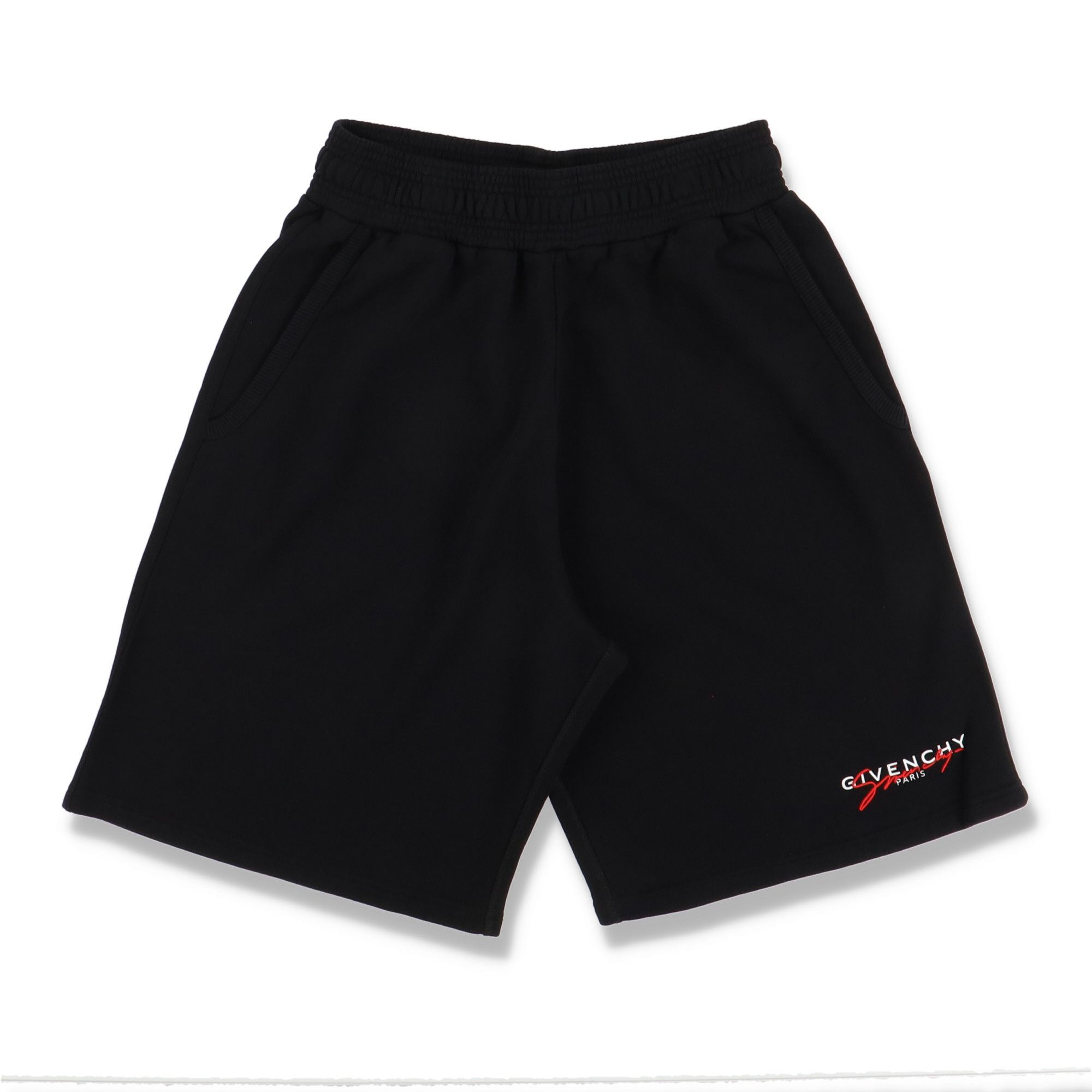 Givenchy Black and Red Embroidered Signature Logo Sweatshorts Size US 30 / EU 46 - 1 Thumbnail