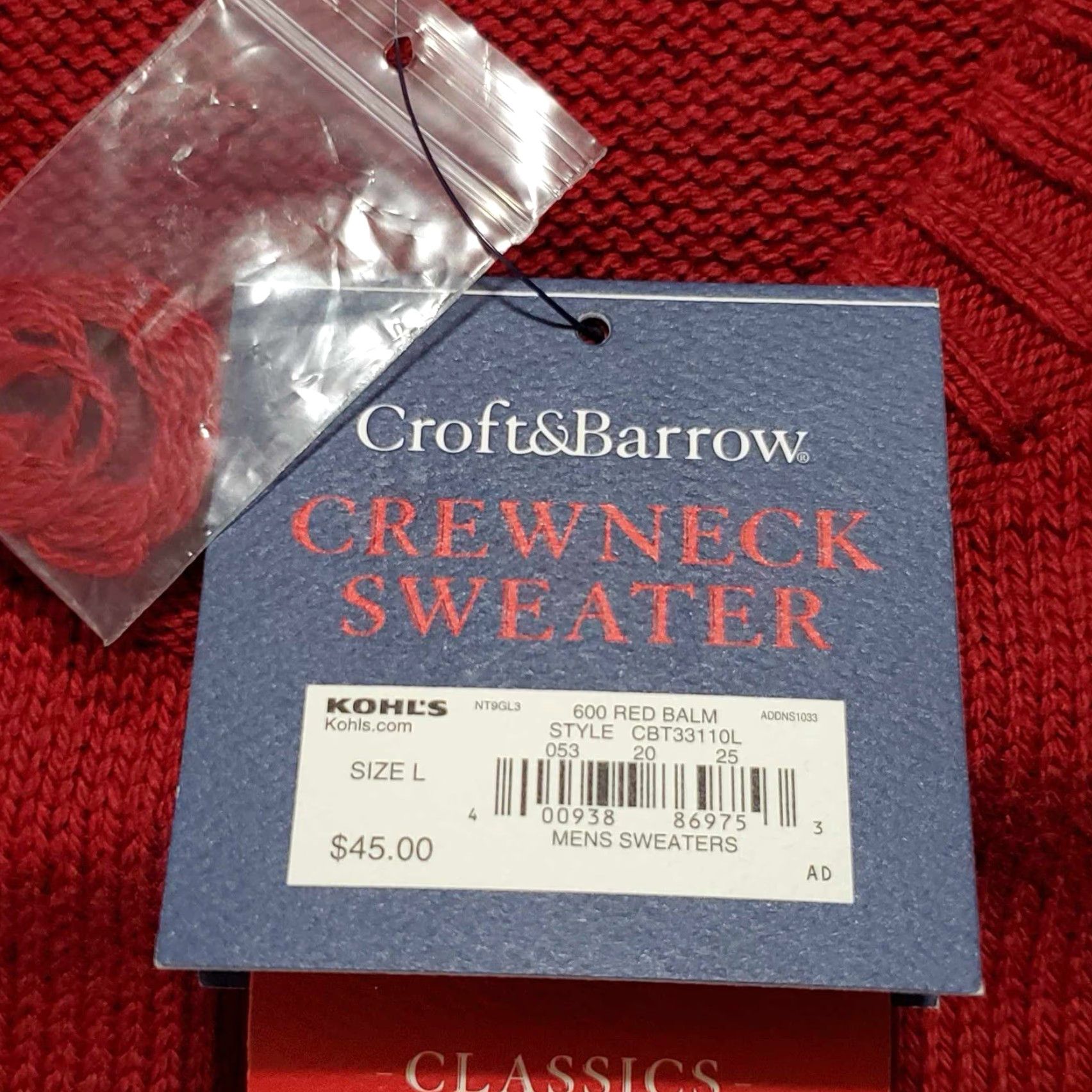Croft & Barrow Croft Barrow Sweater Mens L Red Crewneck Pullover Knit Long Sleeve Casual Size US L / EU 52-54 / 3 - 2 Thumbnail