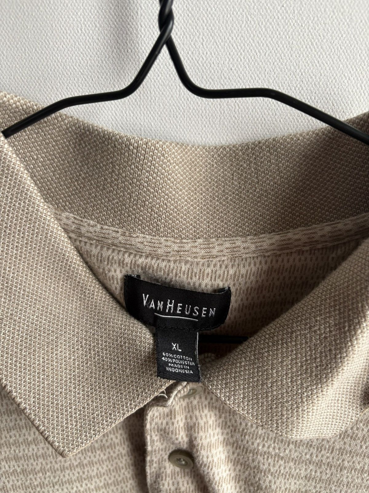 Van Heusen Van Heusen Vintage Beige Stripe Pattern Polo T-shirt Size US XL / EU 56 / 4 - 5 Thumbnail