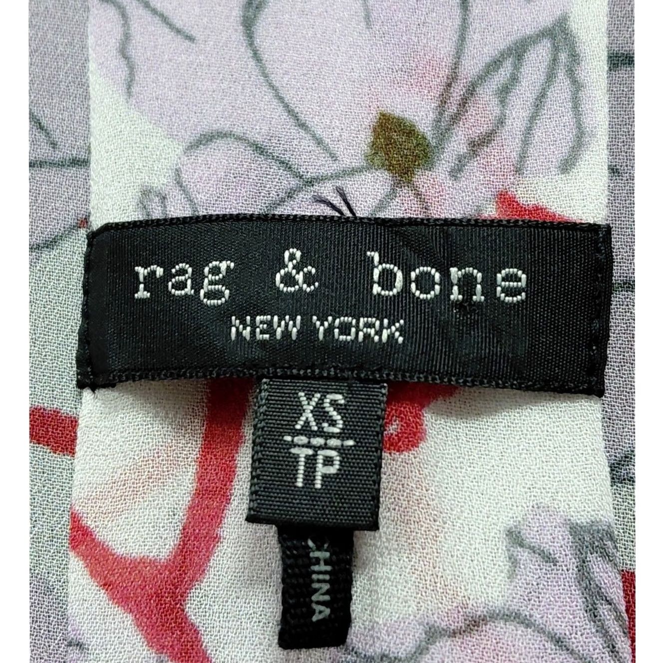 Rag & Bone rag & bone NEW YORK Floral Viscose Blouse Short Sleeve XS Woman Shirt Size XS / US 0-2 / IT 36-38 - 5 Thumbnail