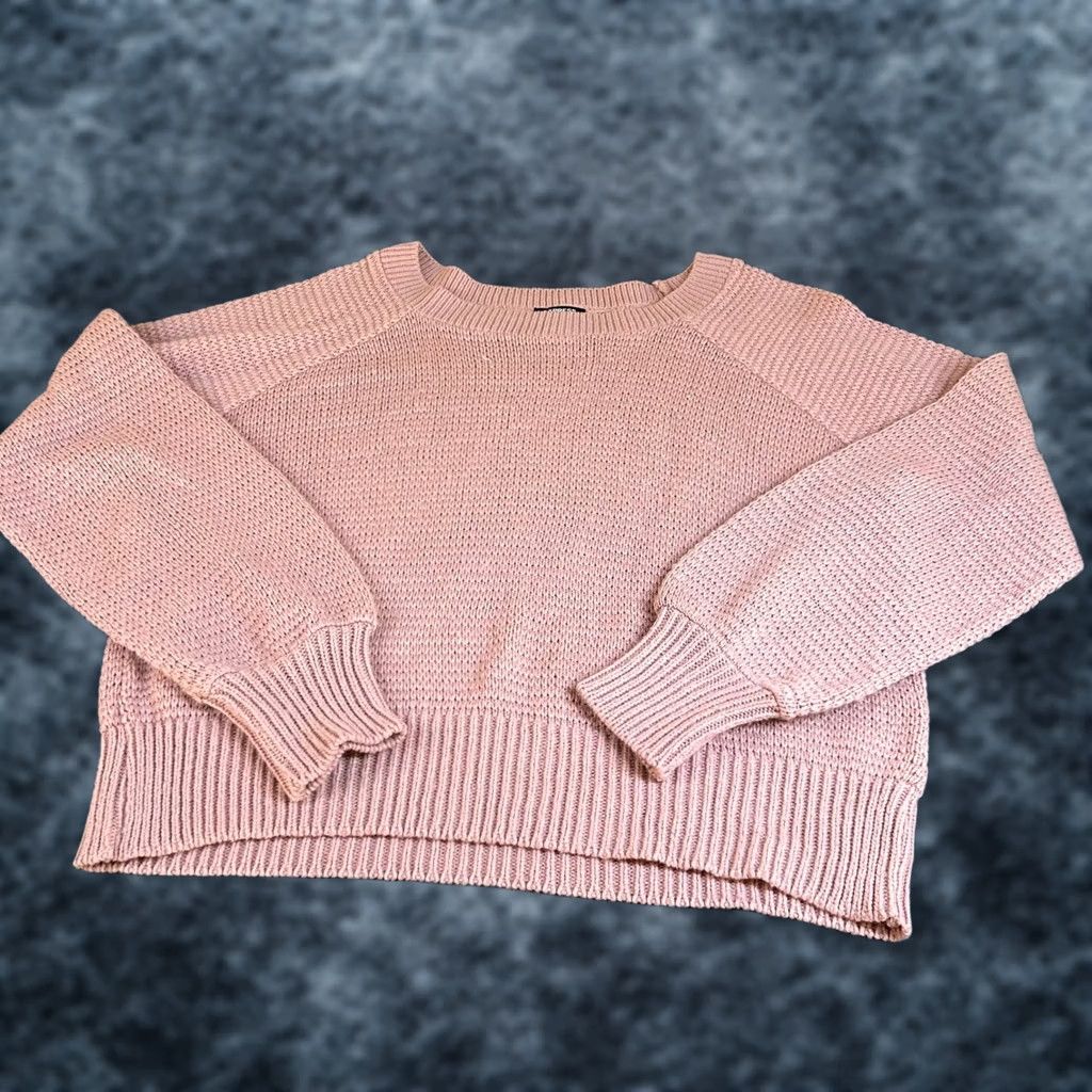 Express Express Shaker Knit Sweater Womens Small Pink Relaxed Raglan Sleeve Size S / US 4 / IT 40 - 1 Thumbnail