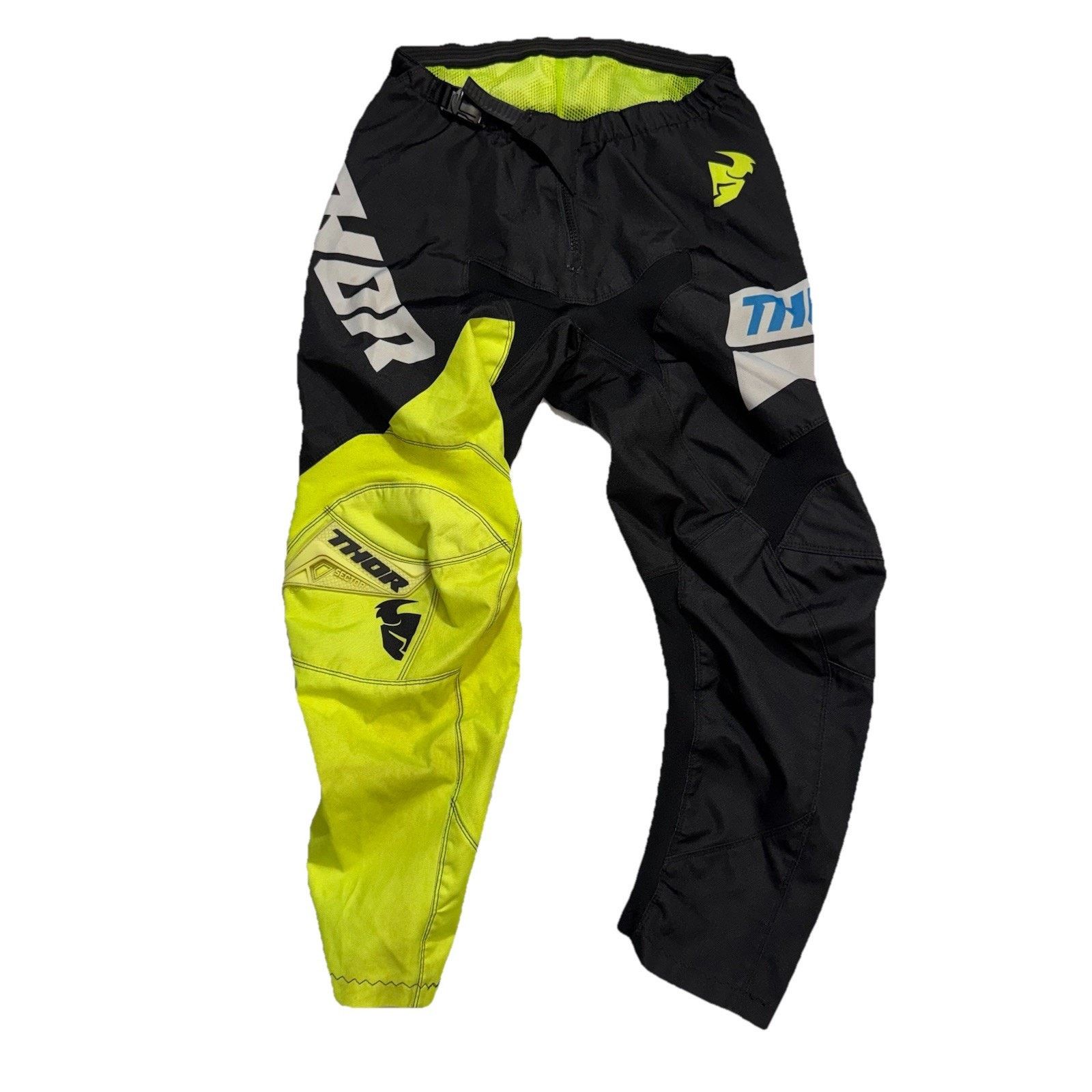 Fox Racing Thor Sector Youth Motocross Pants Black Hi-Vis Yellow Sz MED Size US 26 / EU 42 - 1 Thumbnail