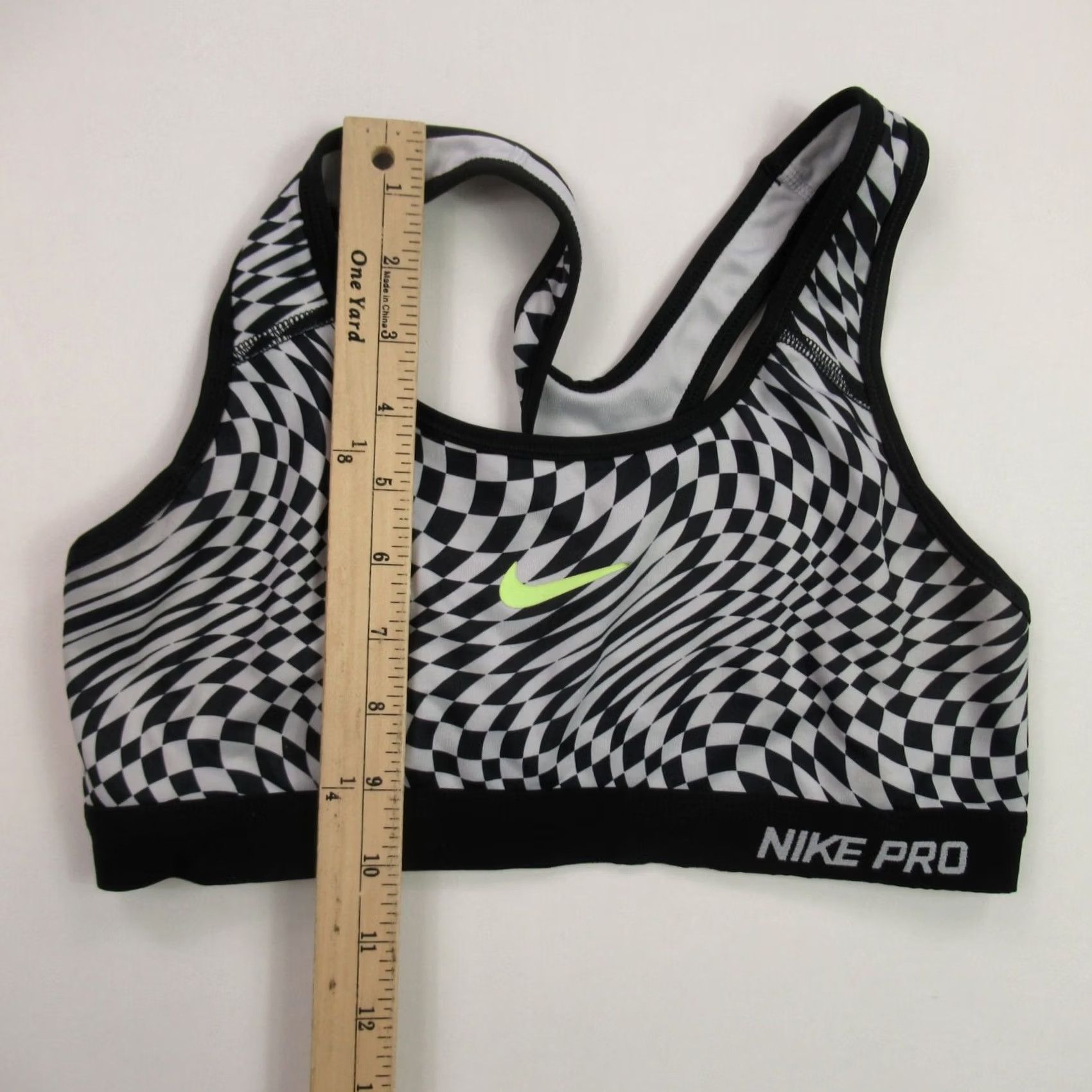 Nike Nike Pro Bra Medium Checkered Support Lightweight Workout Activewear Womens Size ONE SIZE - 5 Thumbnail