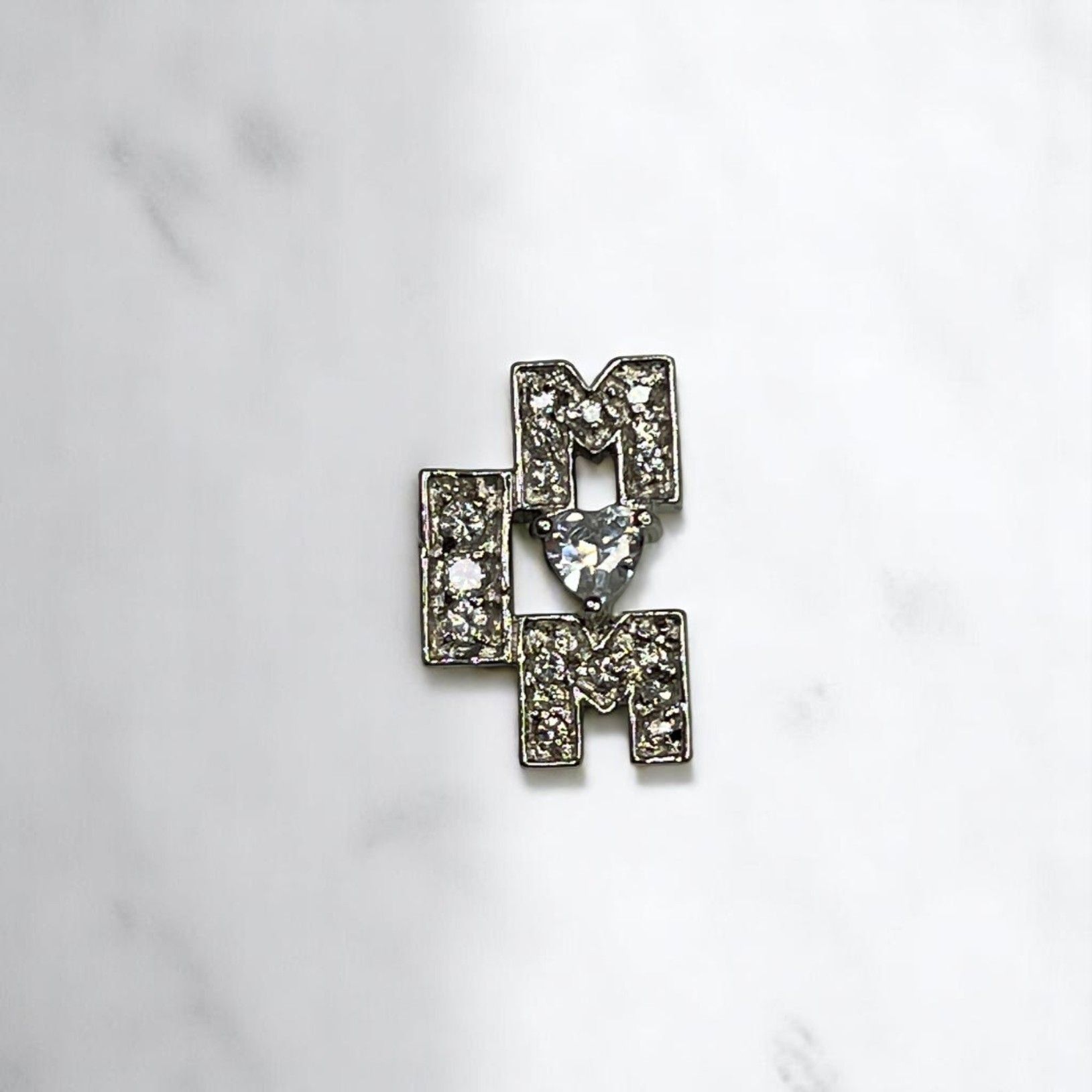 Designer Cubic Zirconia Silver-Tone Womens "Mom" Pendant Size ONE SIZE - 1 Thumbnail