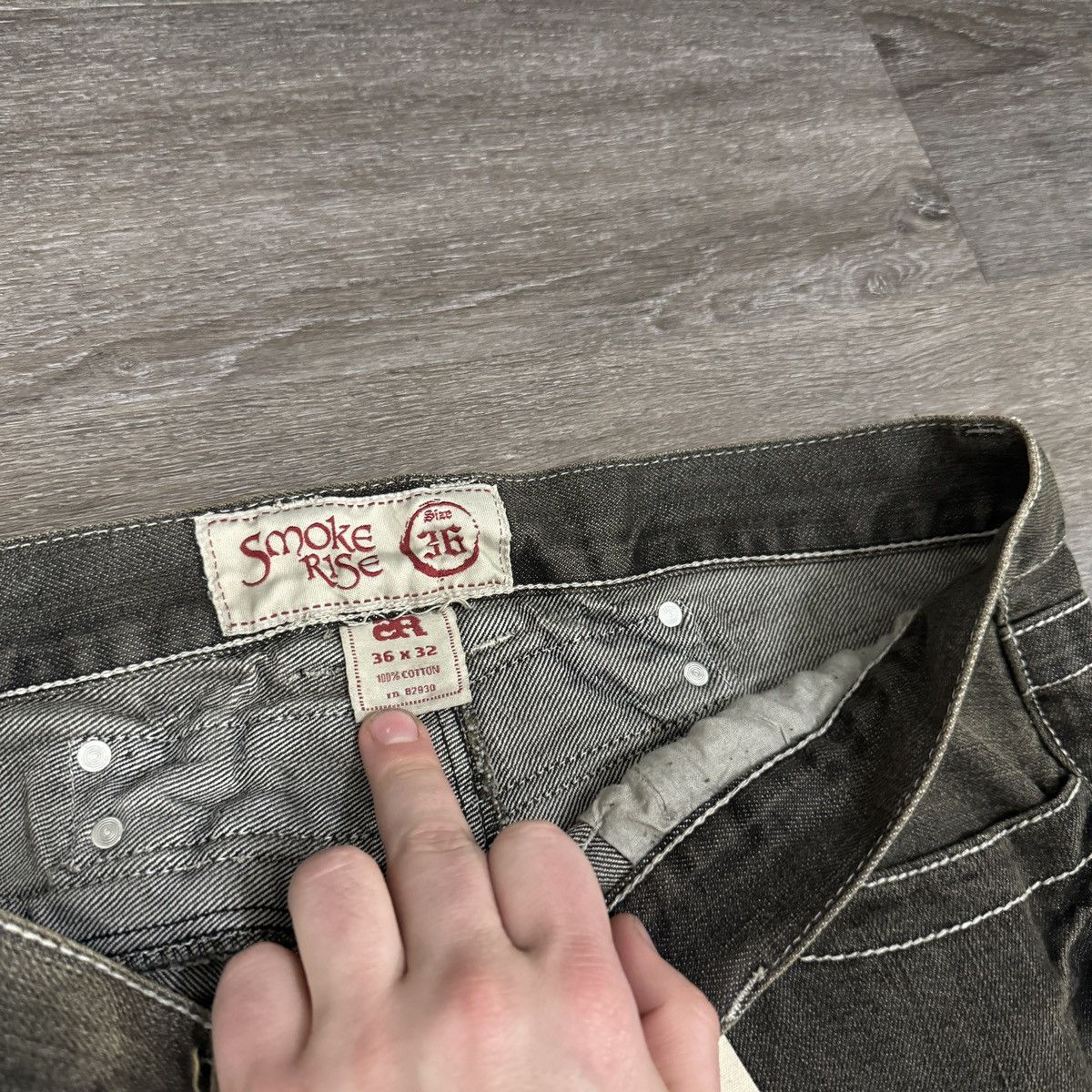 JNCO × Japanese Brand × Vintage Crazy Vintage y2k smoke rise embroidered baggy gothic jeans Size US 36 / EU 52 - 6 Thumbnail