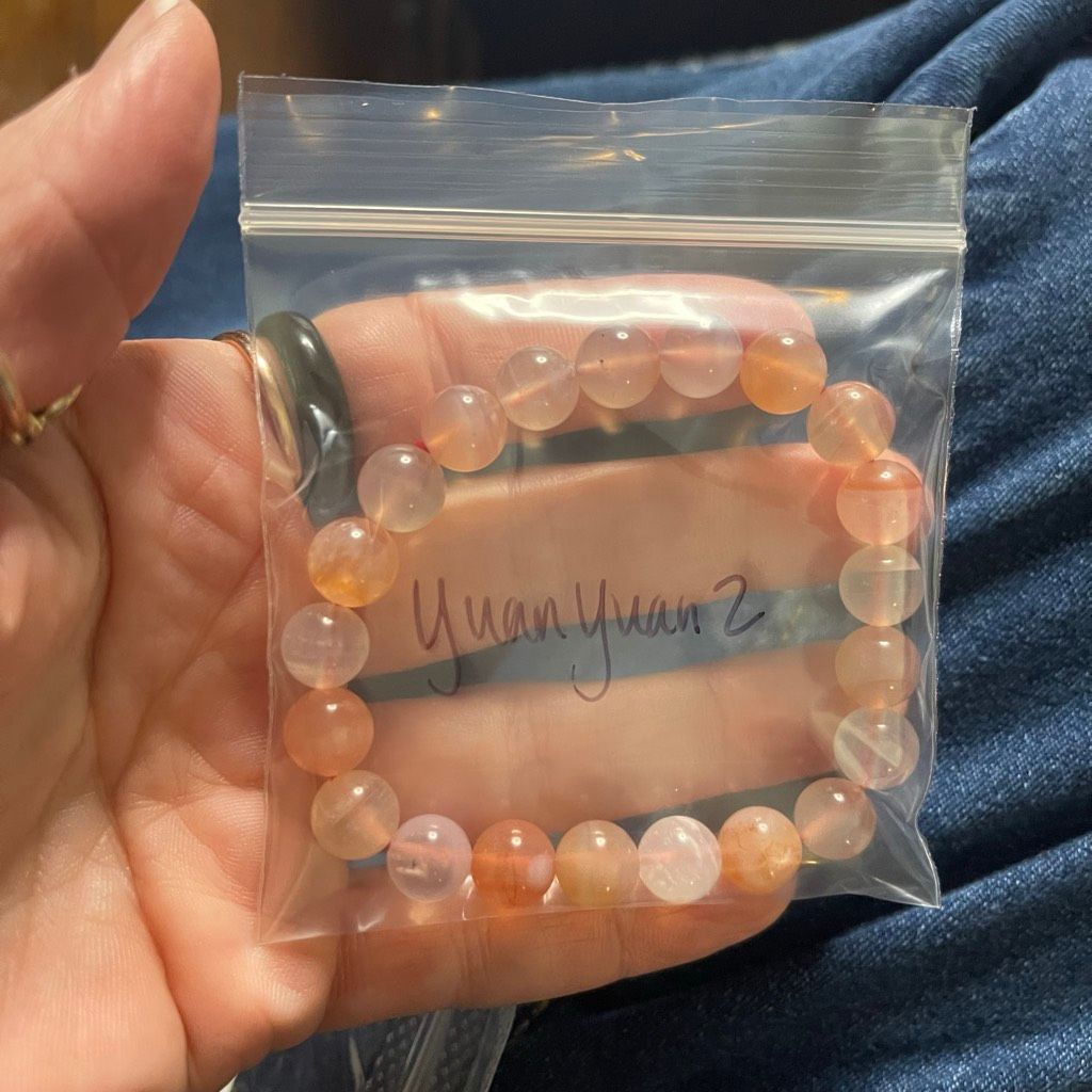 Other Yuan yuan Agate bracelet striped layers light rainbow colors stretch 10mm 7.5” natural crystal Size ONE SIZE - 15 Thumbnail