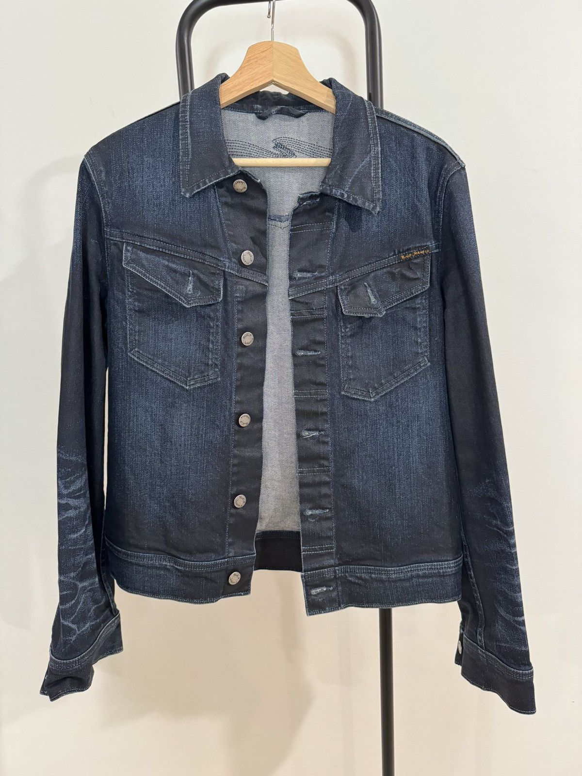 image of Nudie Jeans Dark Blue Denim Jacket, Men's (Size Small)