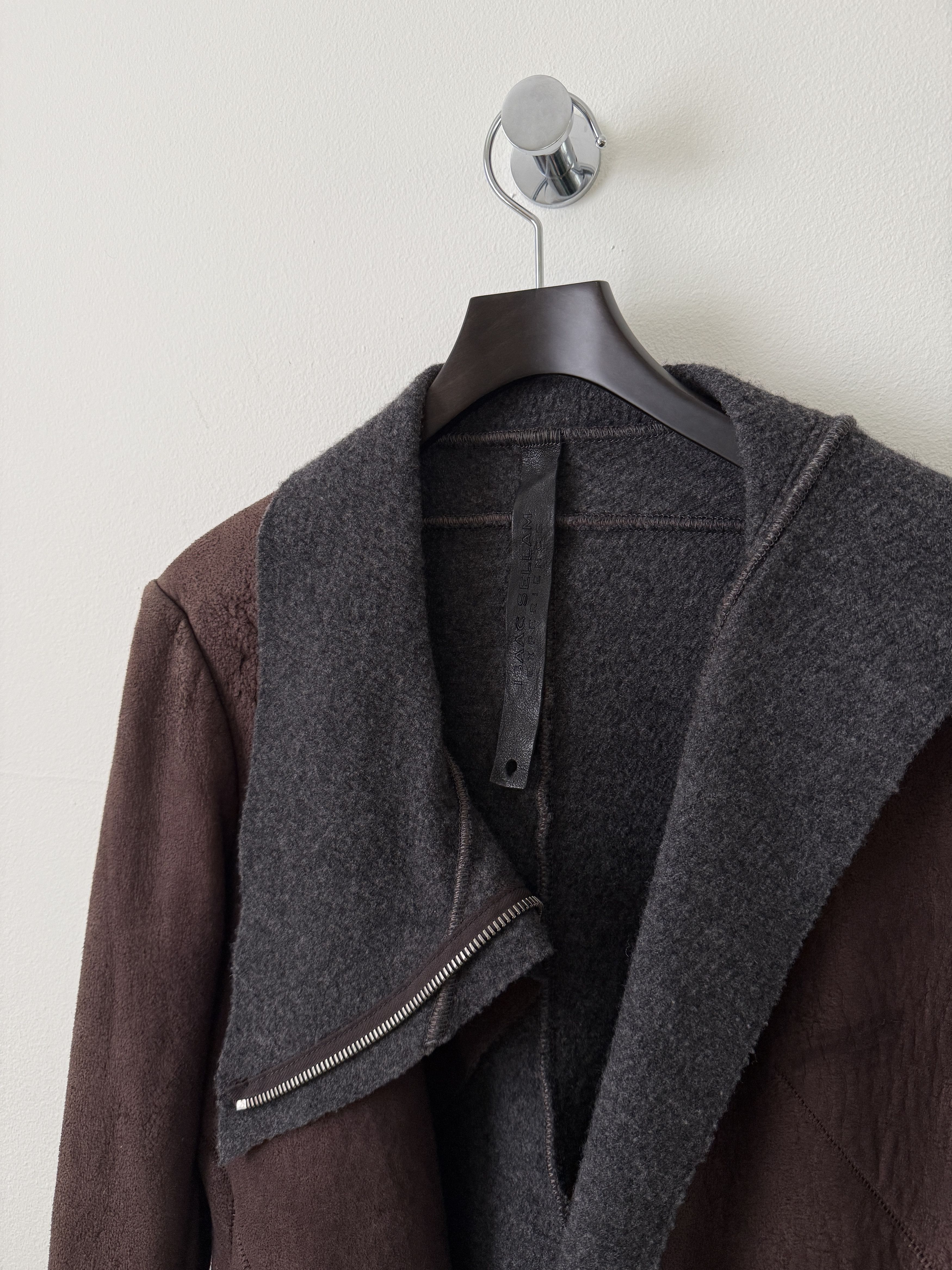 Isaac Sellam Experience Lambskin Leather Asymmetrical Wool Lined Jacket Size M / US 6-8 / IT 42-44 - 8 Thumbnail